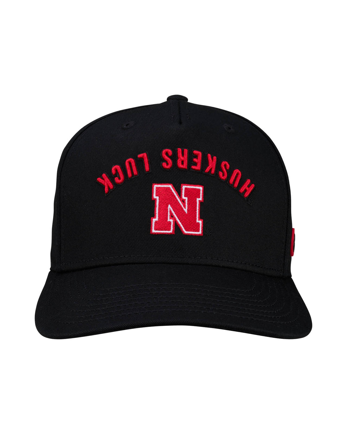 Black Clover Golf Nebraska Game Day Hat in Black, Pre-Curved Bill, Snapback - Nebraska Cornhuskers