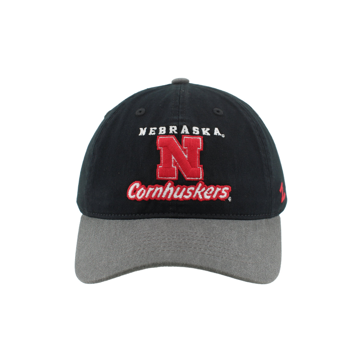 Nebraska Tradition Hat in Black and Charcoal, Curved Bill, Strapback - Nebraska Cornhuskers