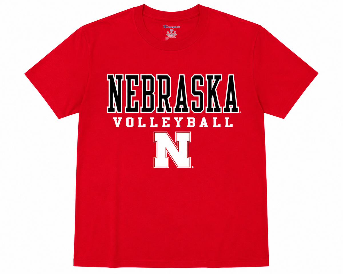 Nebraska Volleyball Block N Tee - Nebraska Cornhuskers
