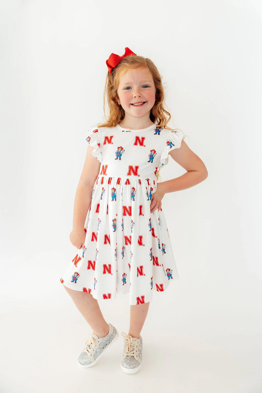 Nebraska White Herbie Husker Flutter Twirl Dress, Toddler - Nebraska Cornhuskers