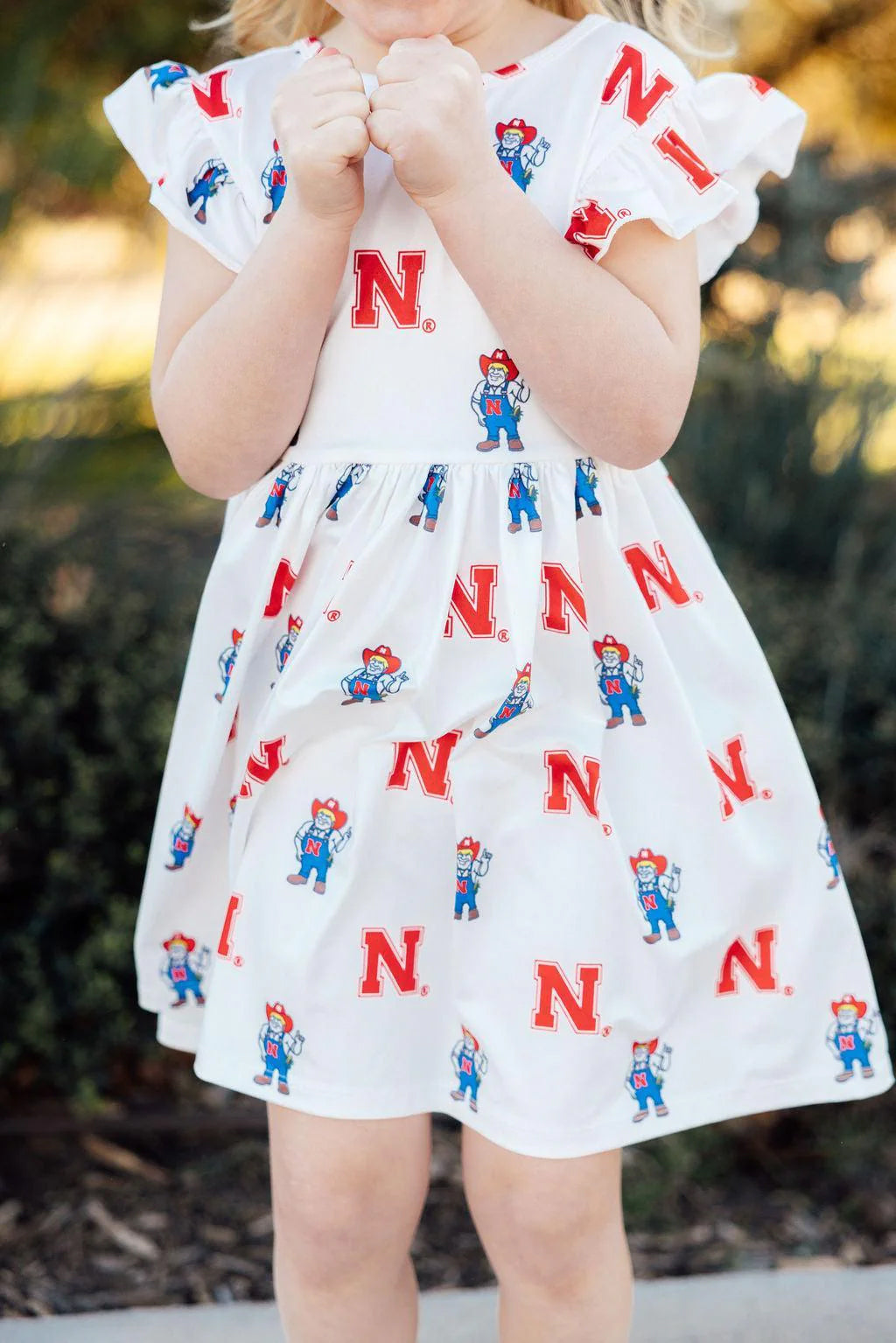 Nebraska White Herbie Husker Flutter Twirl Dress, Toddler - Nebraska Cornhuskers
