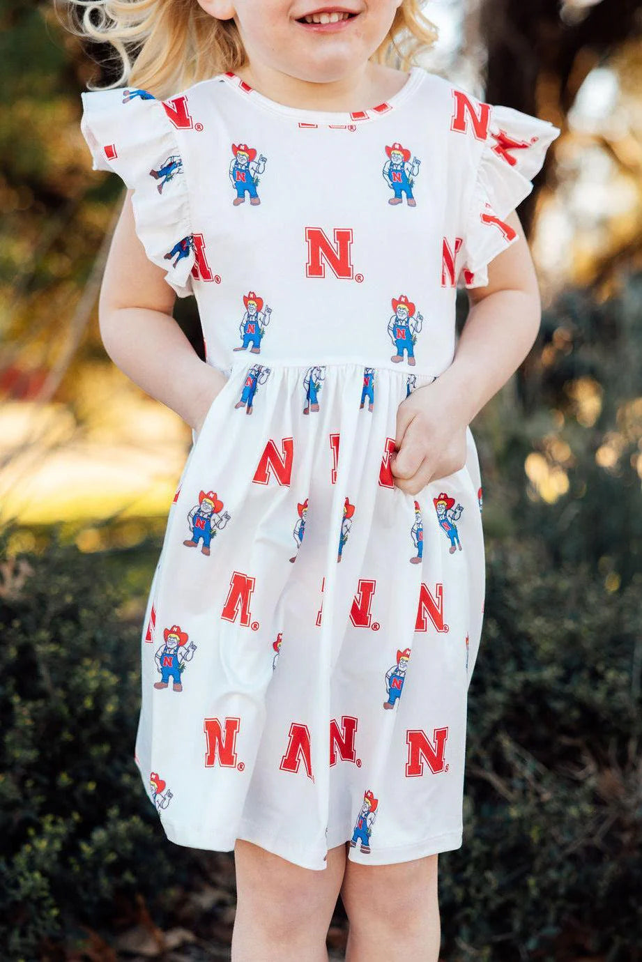 Nebraska White Herbie Husker Flutter Twirl Dress, Toddler - Nebraska Cornhuskers