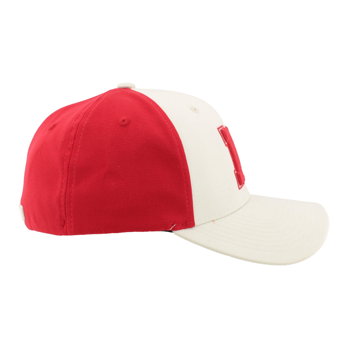 Nebraska ZH Hat in Ivory and Red, Curved Bill, Stretch-Fit - Nebraska Cornhuskers