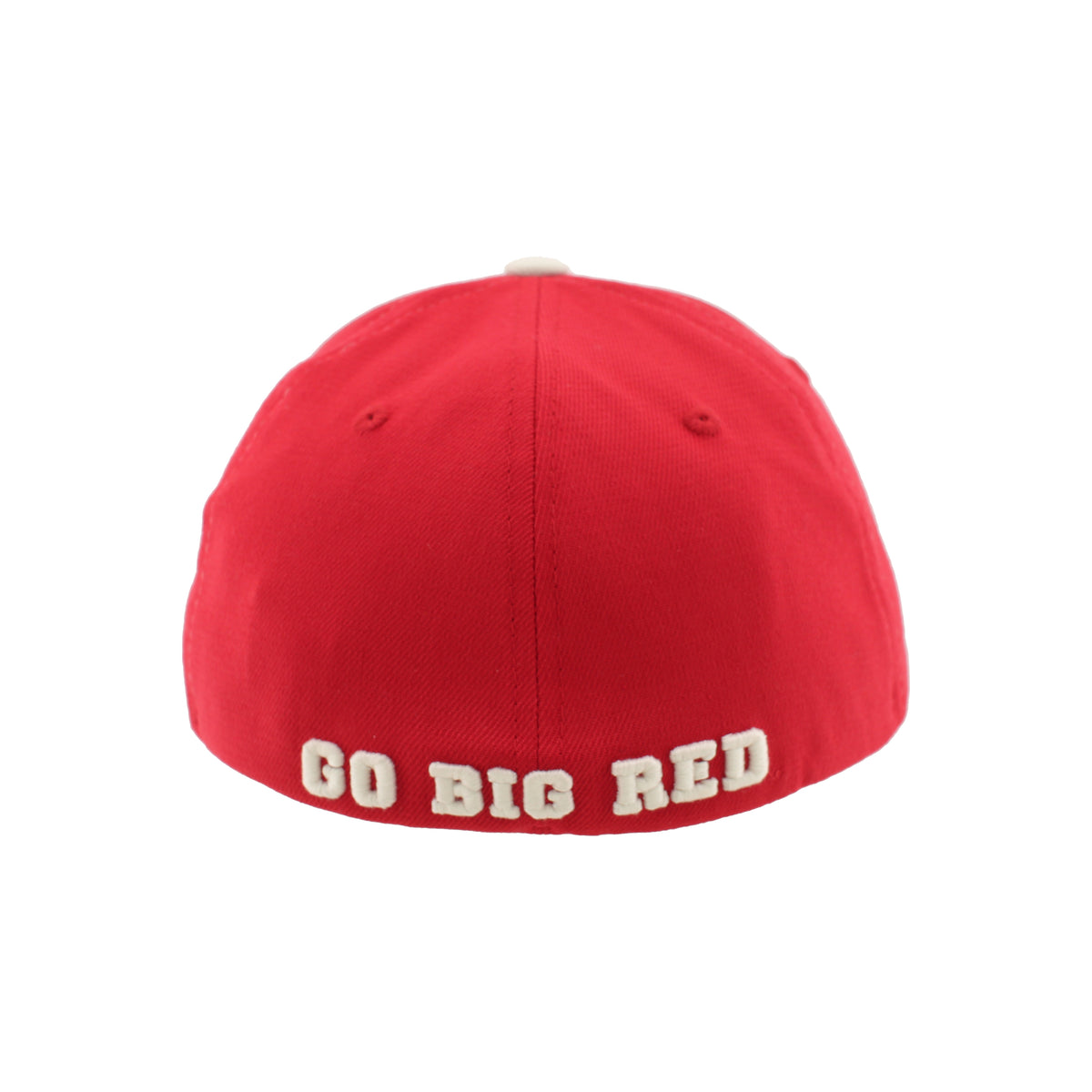 Nebraska ZH Hat in Ivory and Red, Curved Bill, Stretch-Fit - Nebraska Cornhuskers