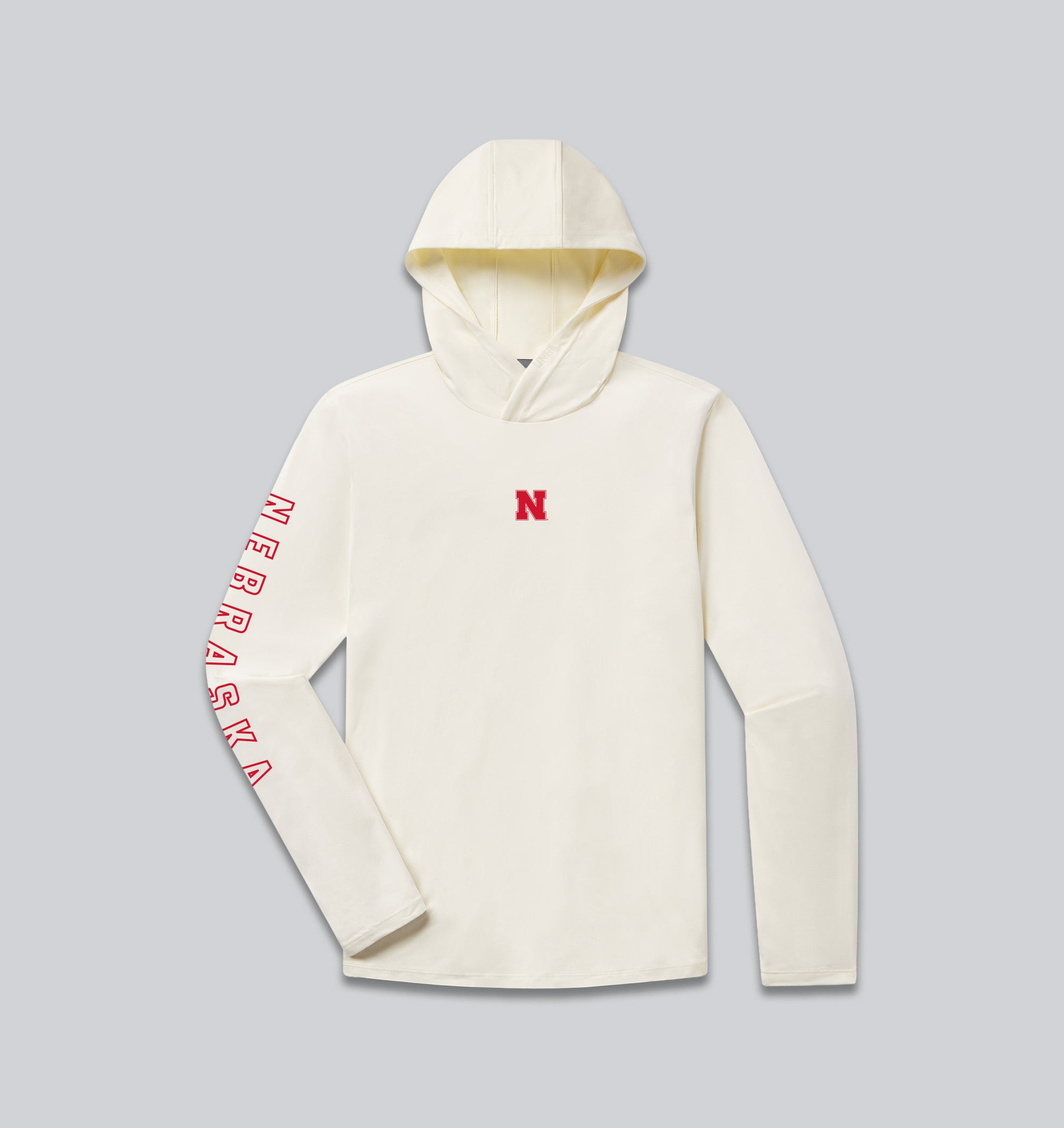 UNRL Ultra Hooded Long Sleeve in Coconut - Nebraska Cornhuskers