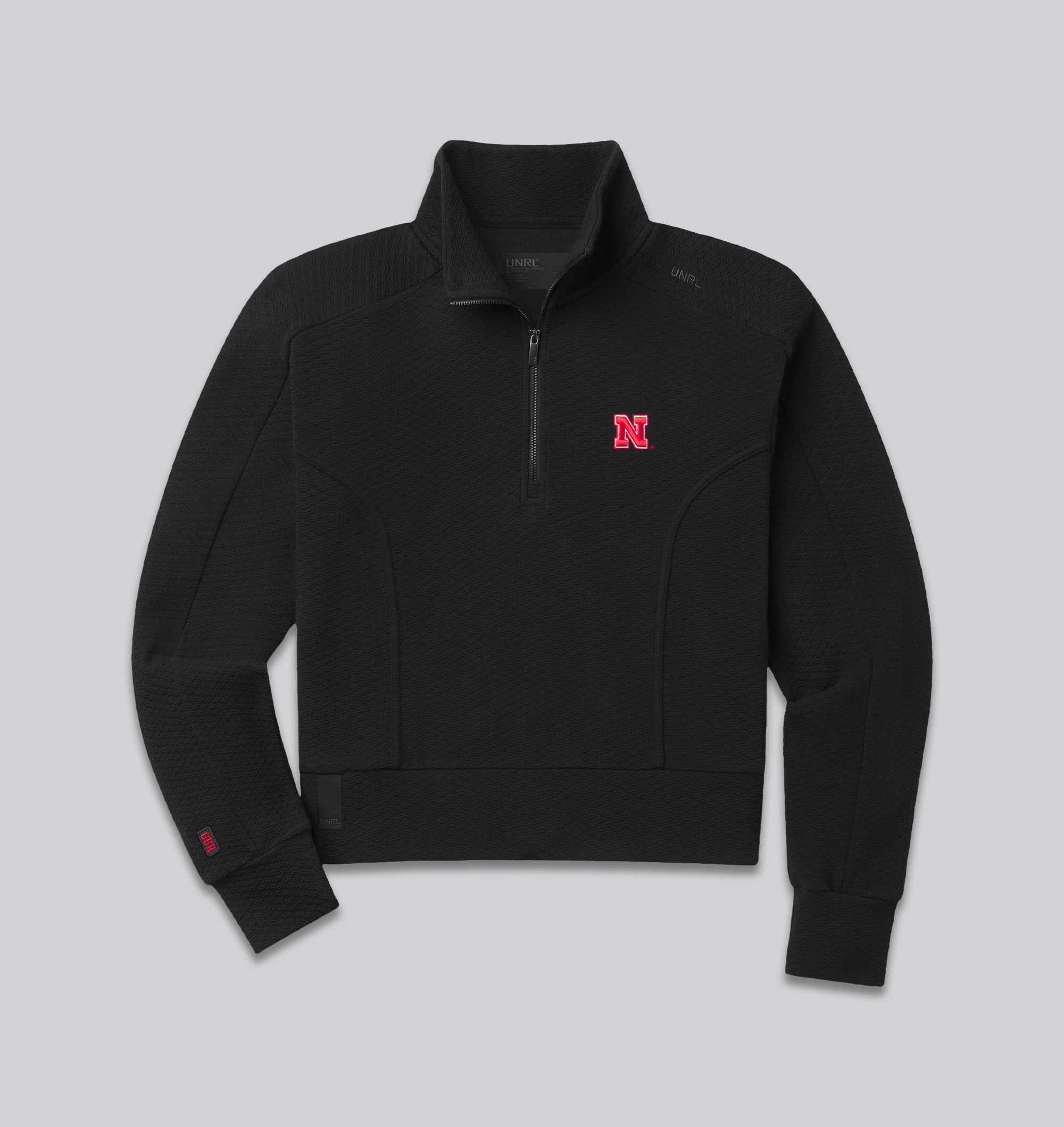 UNRL Women's Elevation Half-Zip Pullover in Black - Nebraska Cornhuskers
