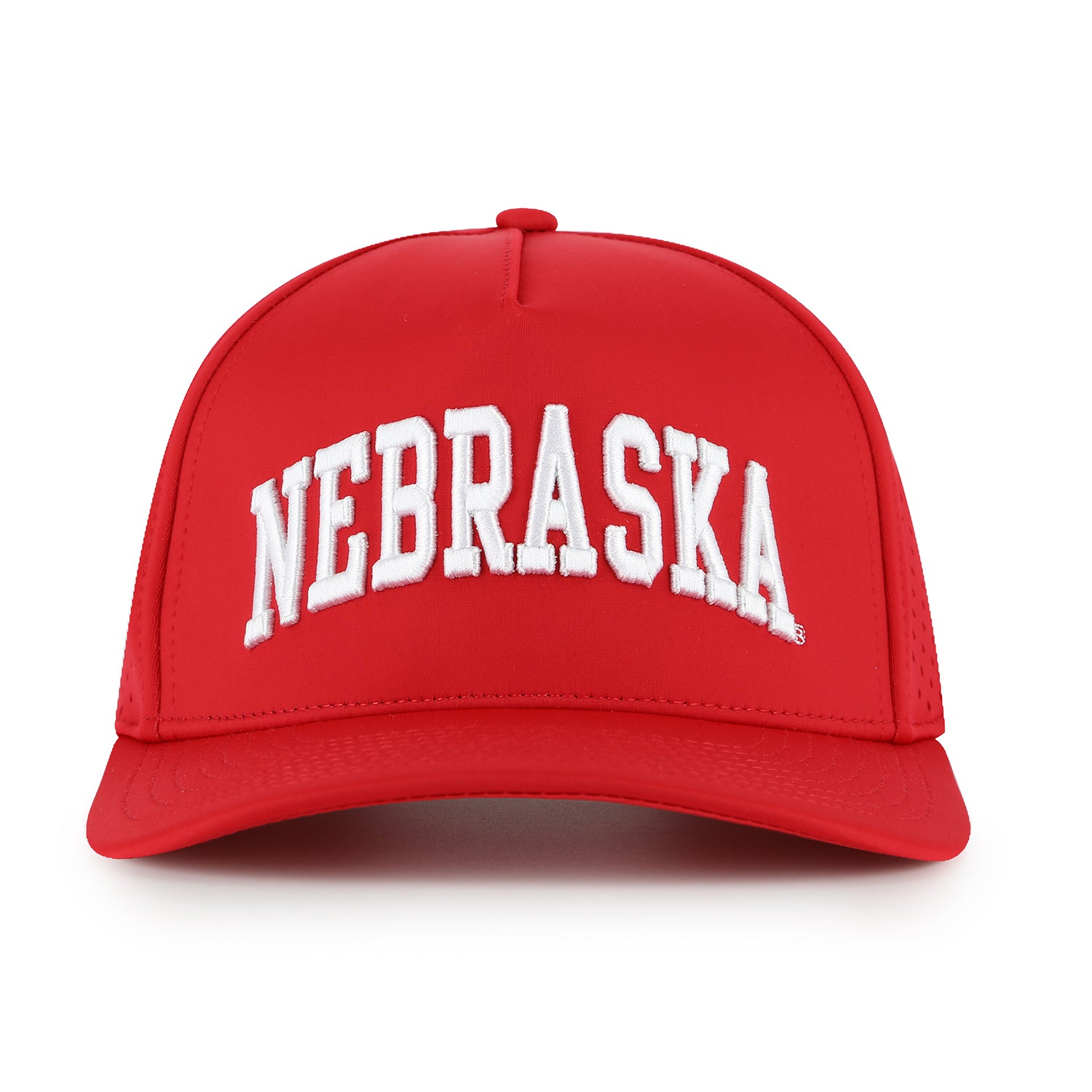 NeoCool Perforated 5-Panel Red Hat, Curved Bill, Snapback - Nebraska Cornhuskers