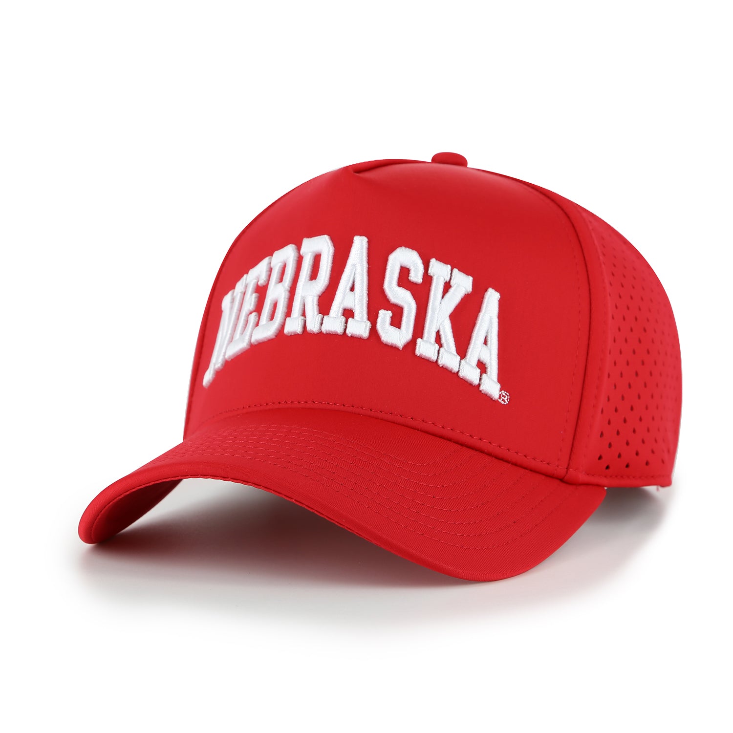 NeoCool Perforated 5-Panel Red Hat, Curved Bill, Snapback - Nebraska Cornhuskers