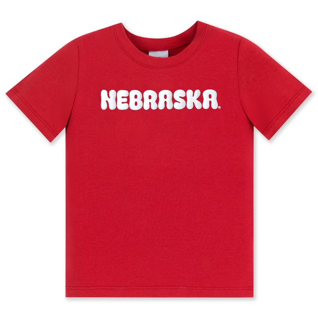 ZooZatZ Toddler Girl Red Puff Ink Short Sleeve