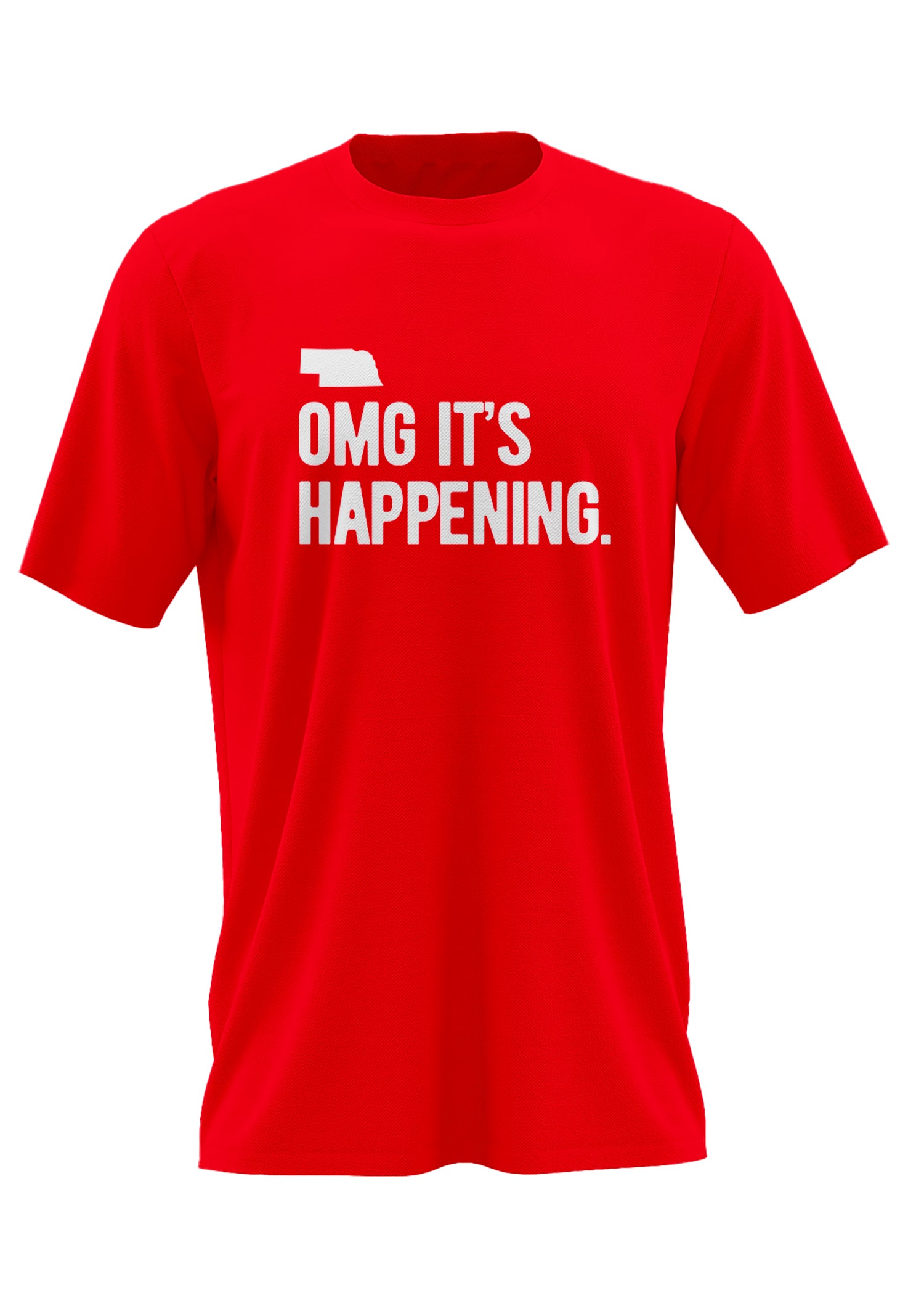 OMG Its Happening Red Tee - Nebraska Cornhuskers