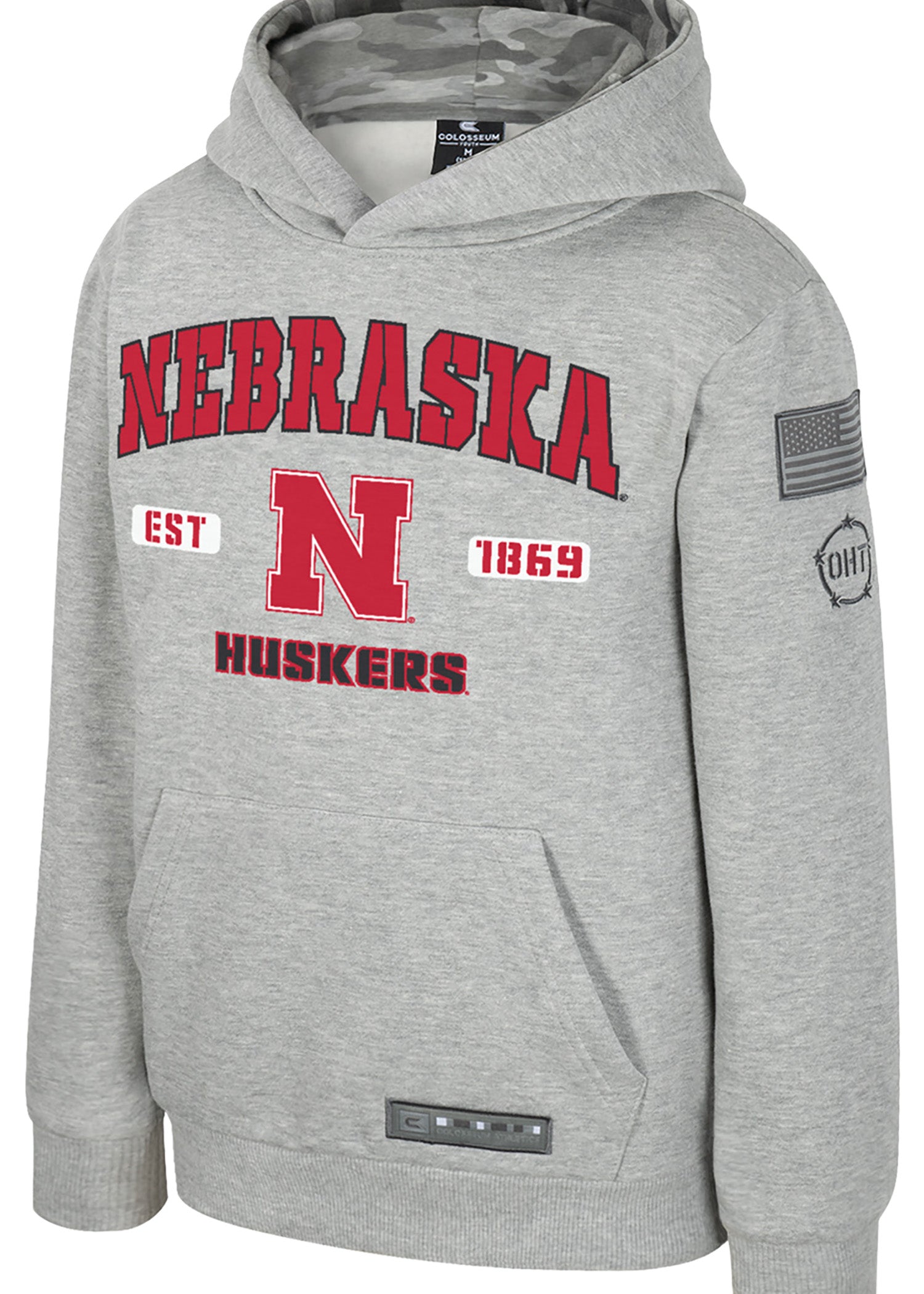 Nebraska Huskers Youth Gray OHT Hoodie