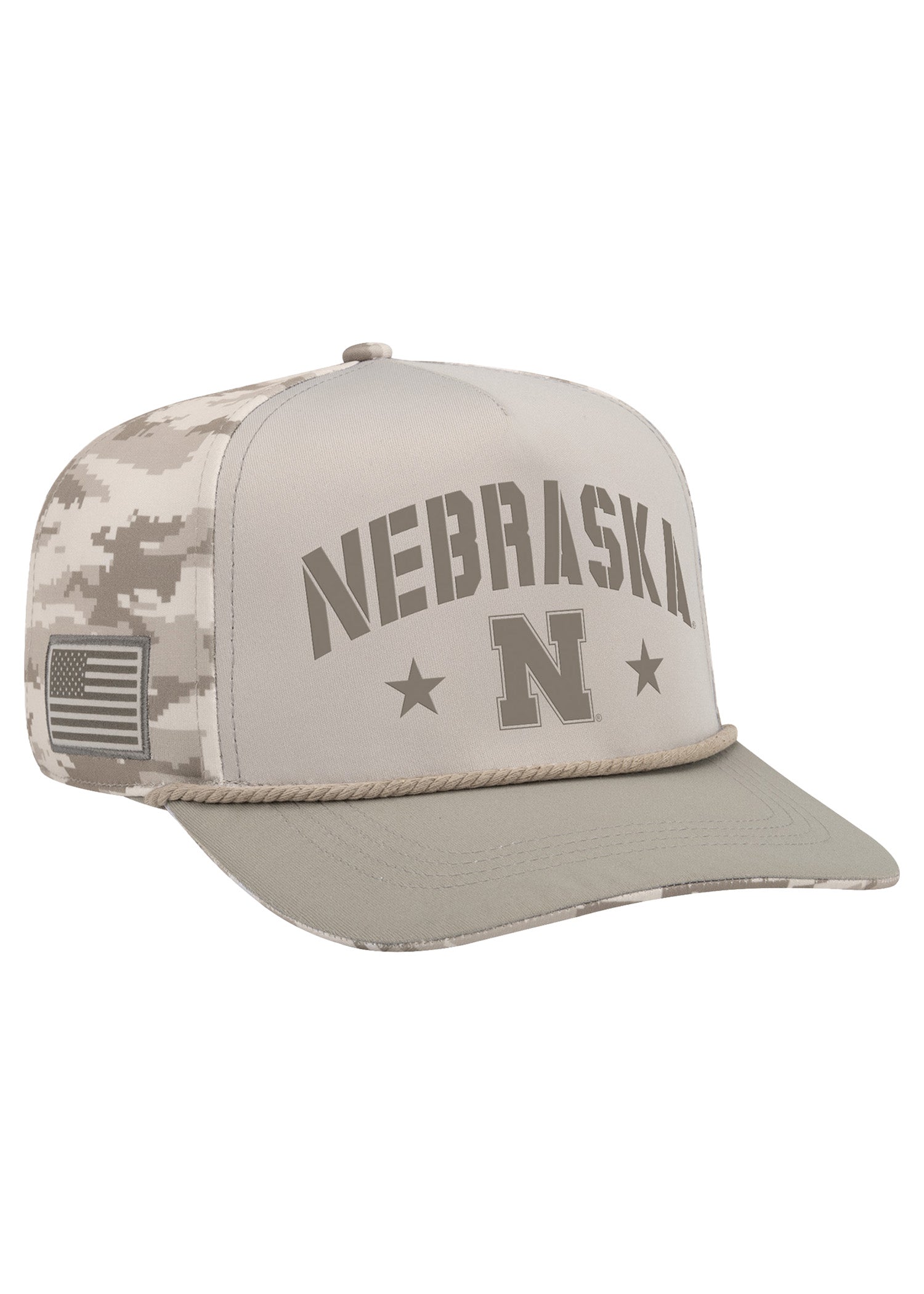 Nebraska Huskers OHT Desert Camo Snapback Trucker Hat