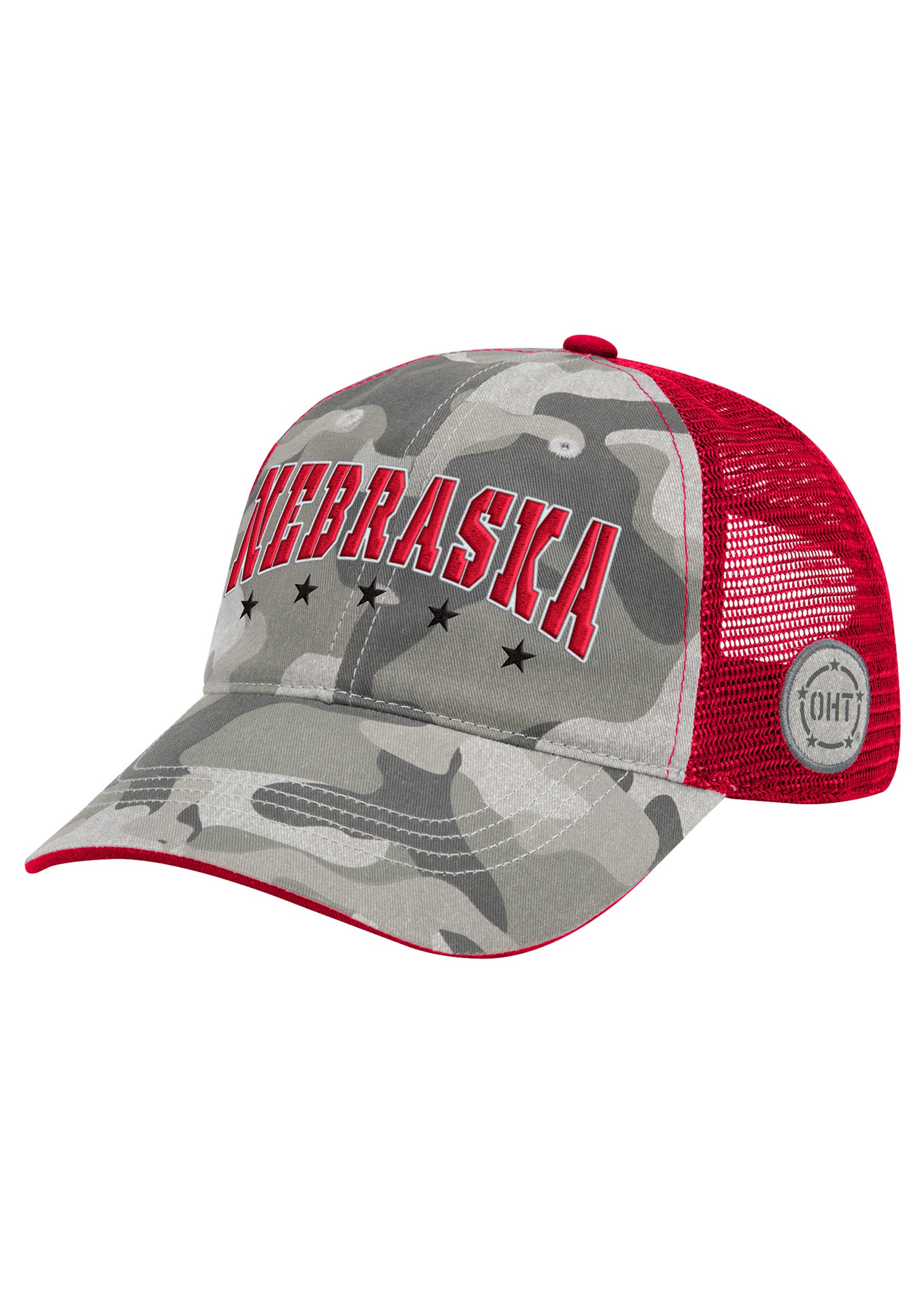 Nebraska Huskers OHT Gray Camo Arch Snapback Hat