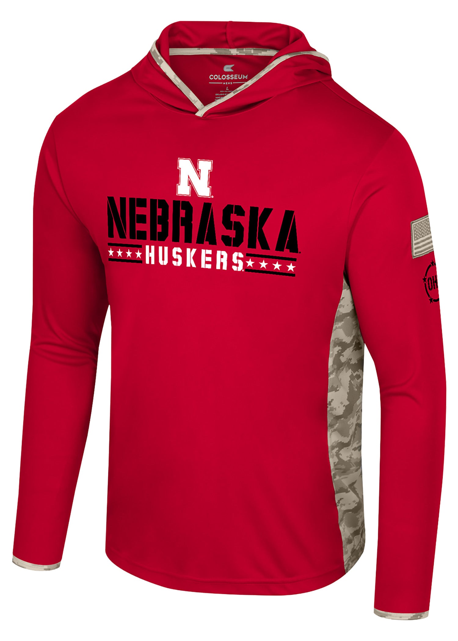 Nebraska Huskers Red OHT Long Sleeve Hooded Tee