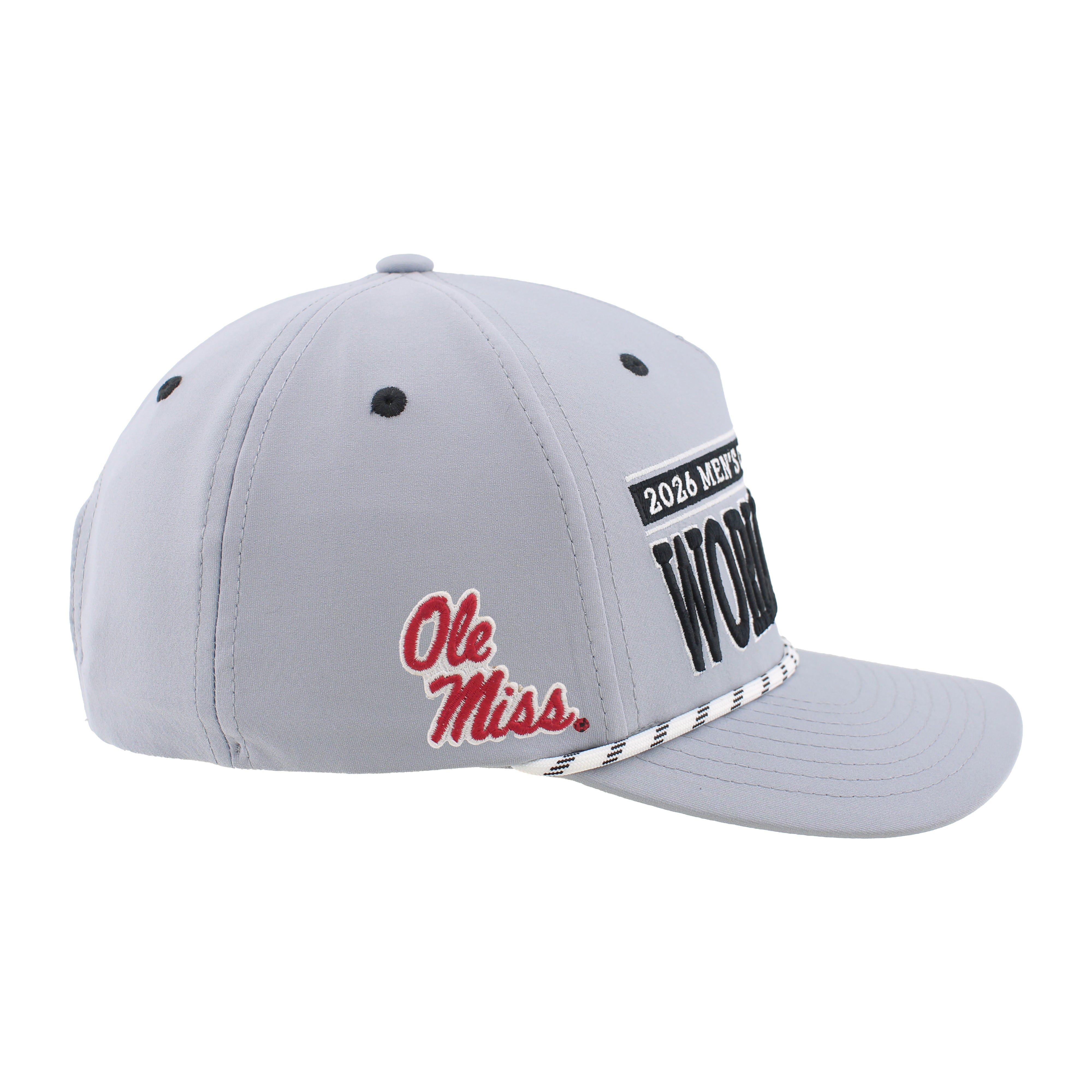 Ole Miss 2026 CWS Grey Rope Hat, Curved Bill, Snapback - Nebraska Cornhuskers