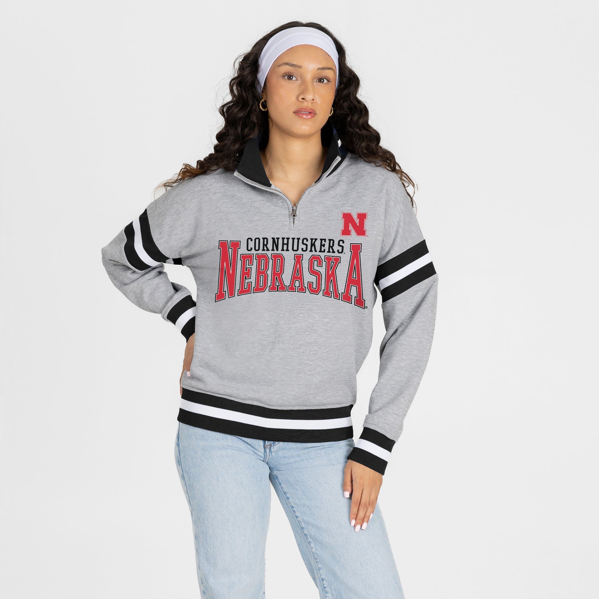 Hold The Line 1/4 Zip Pullover Gameday Couture - Nebraska Cornhuskers