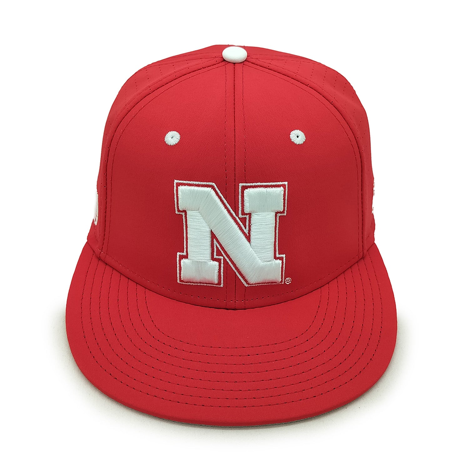 Perforated Gamechanger in American Red Fitted Hat, Flat Bill, Fitted - Nebraska Cornhuskers