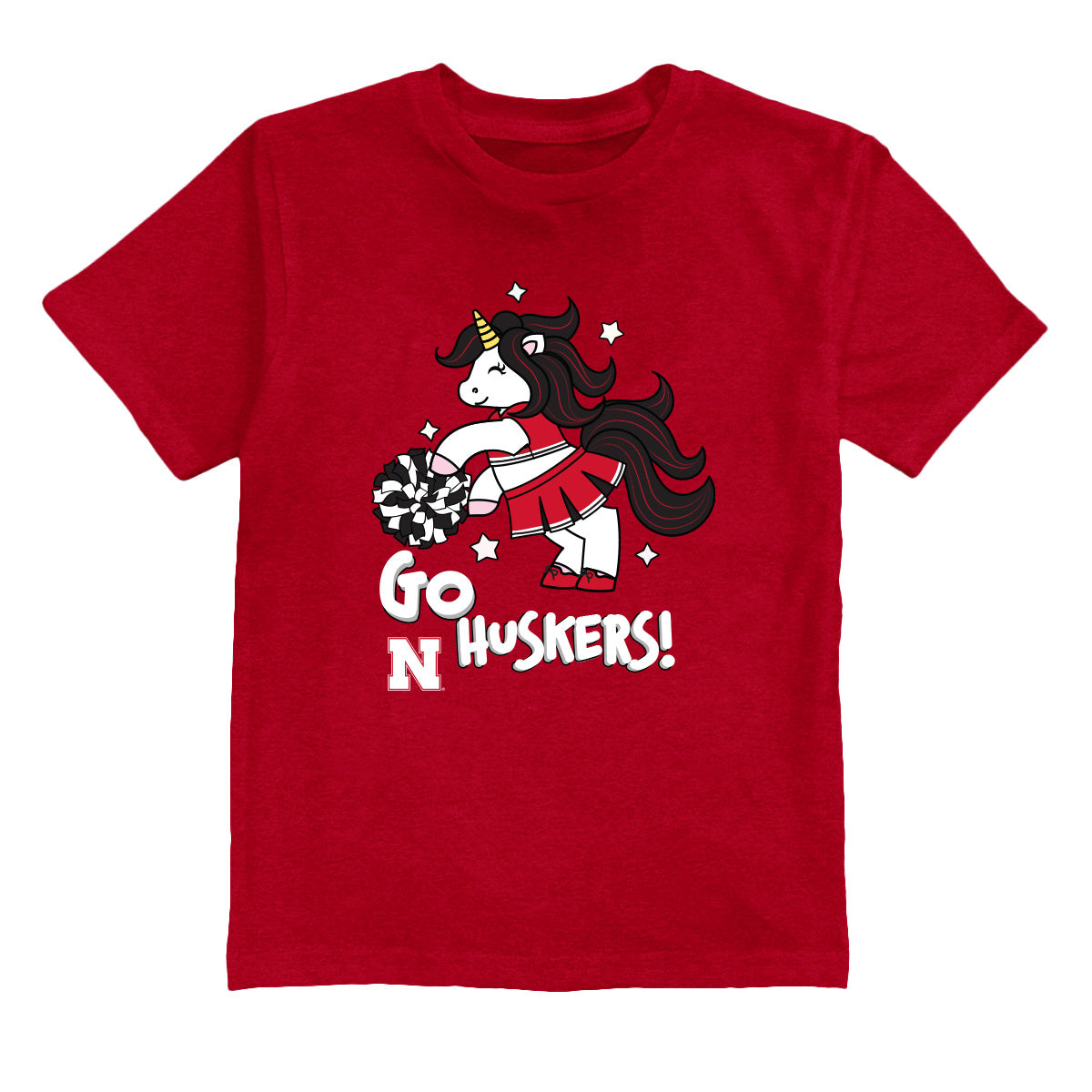 Pom Pom Unicorn Ian Infant T-Shirt - Nebraska Cornhuskers