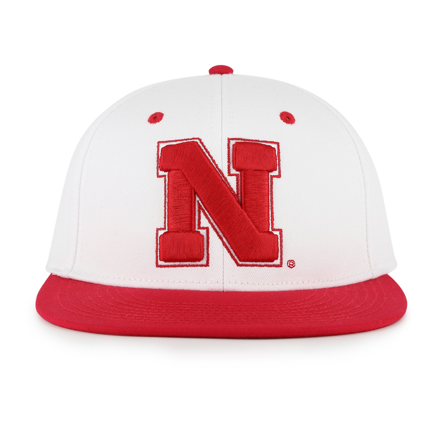 Pro Twill XL Embroidery in White Hat, Flat Bill, Snapback - Nebraska Cornhuskers