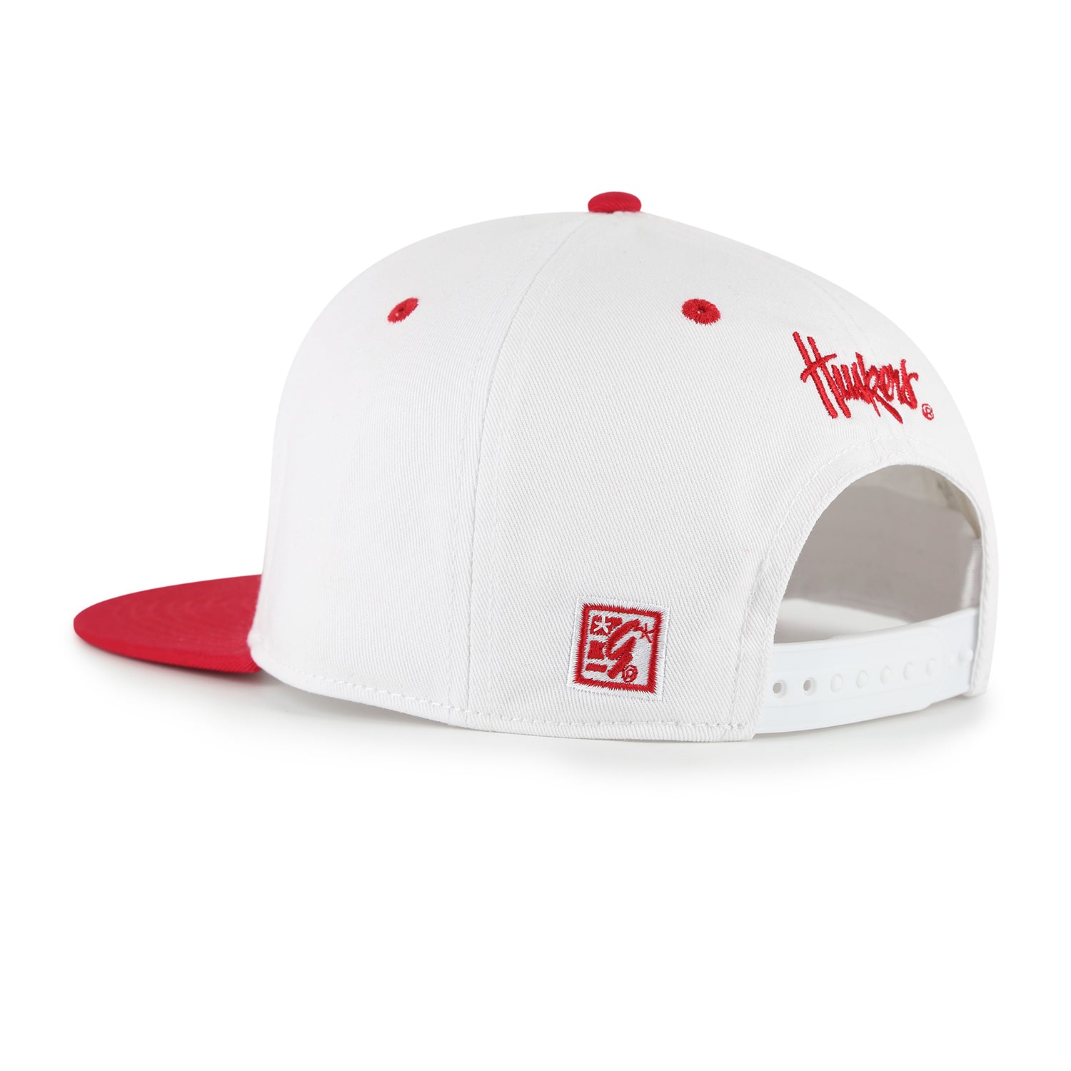 Pro Twill XL Embroidery in White Hat, Flat Bill, Snapback - Nebraska Cornhuskers