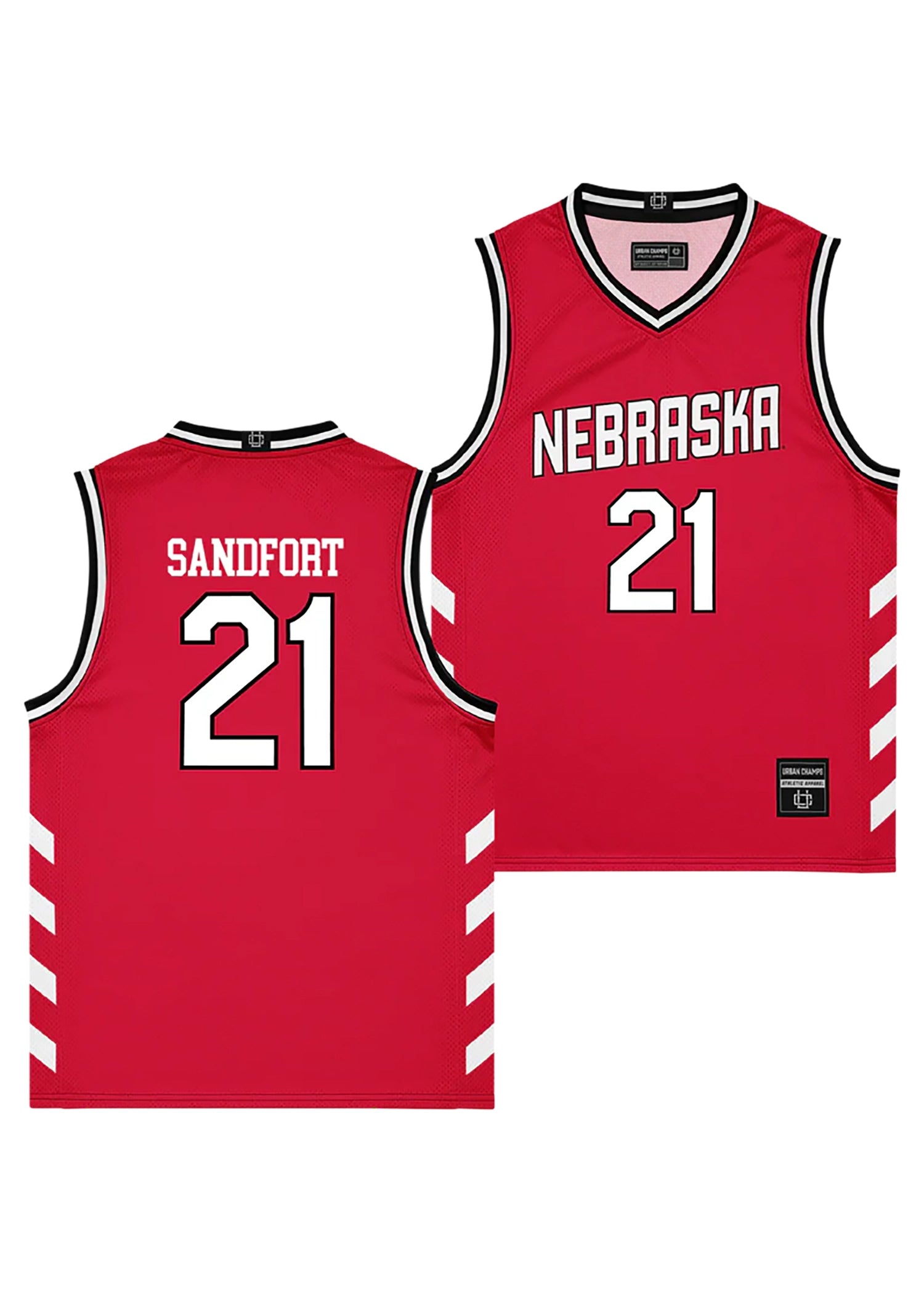 YOUTH Red 1996 Throwback Basketball NIL Jersey - Pryce Sandfort #21 - Nebraska Cornhuskers