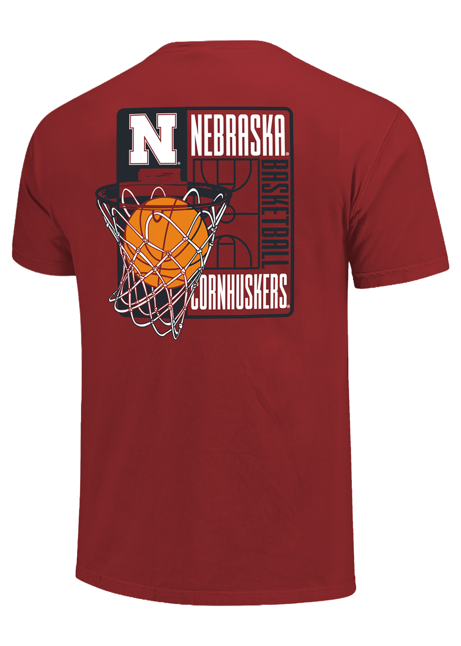 Red Basketball Court Comfort Colors Tee - Nebraska Cornhuskers