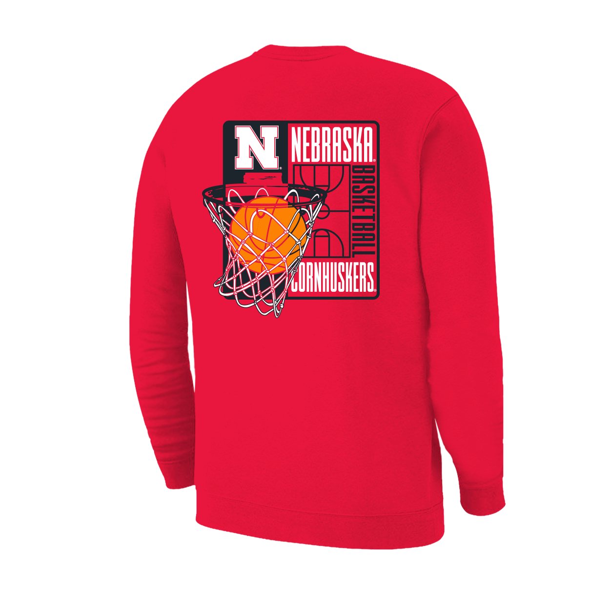 Red Basketball Court Long Sleeve Tee - Nebraska Cornhuskers