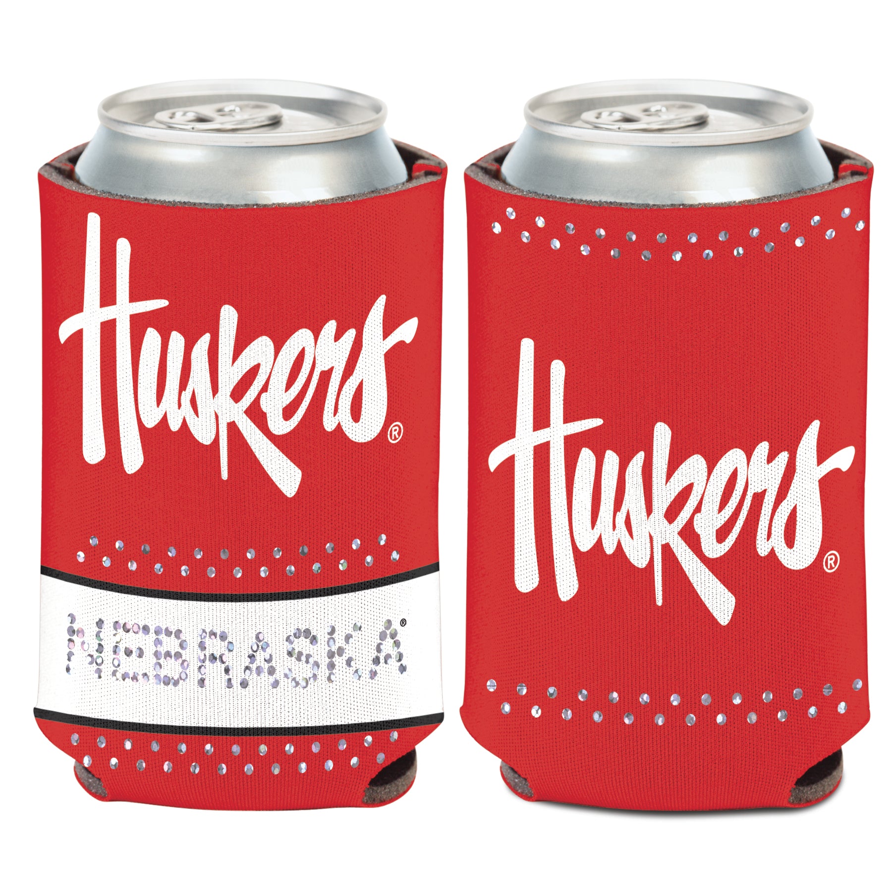 Red Bling Can Koozie - Nebraska Cornhuskers
