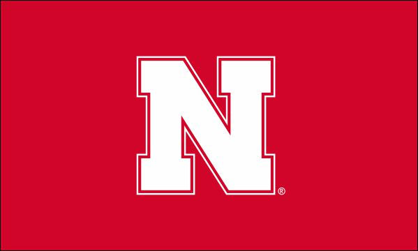 Red Block N - Sleeve Flag Single Sided Applique 2ft x 3ft Nebraska Cornhuskers