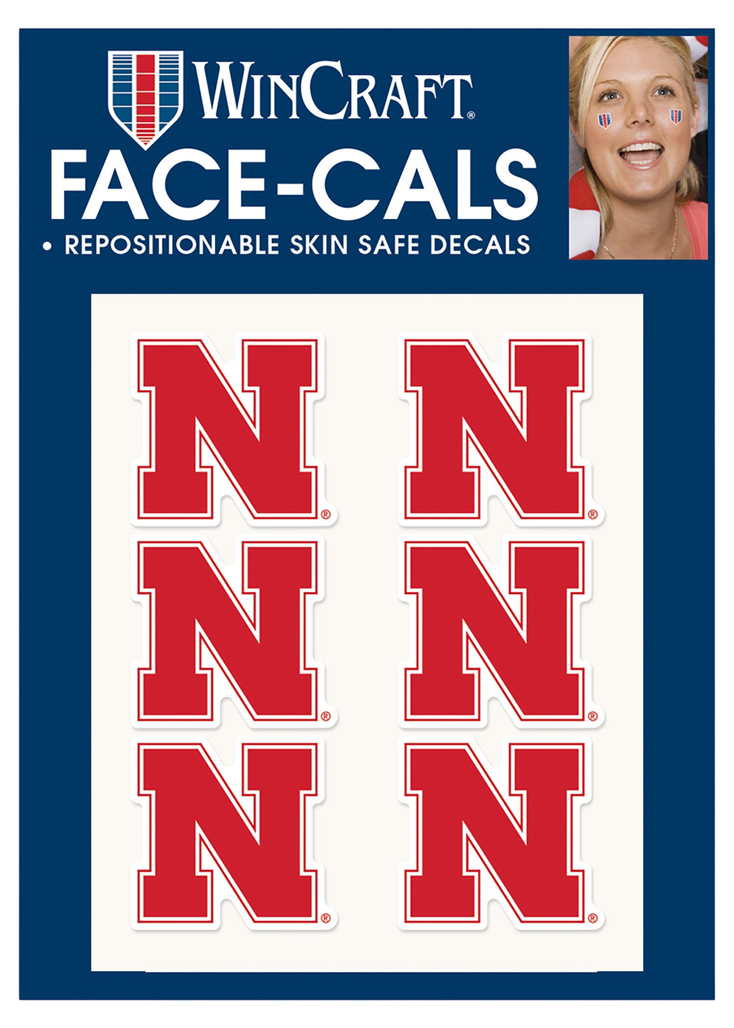 Red Face Decals  - Nebraska Cornhuskers