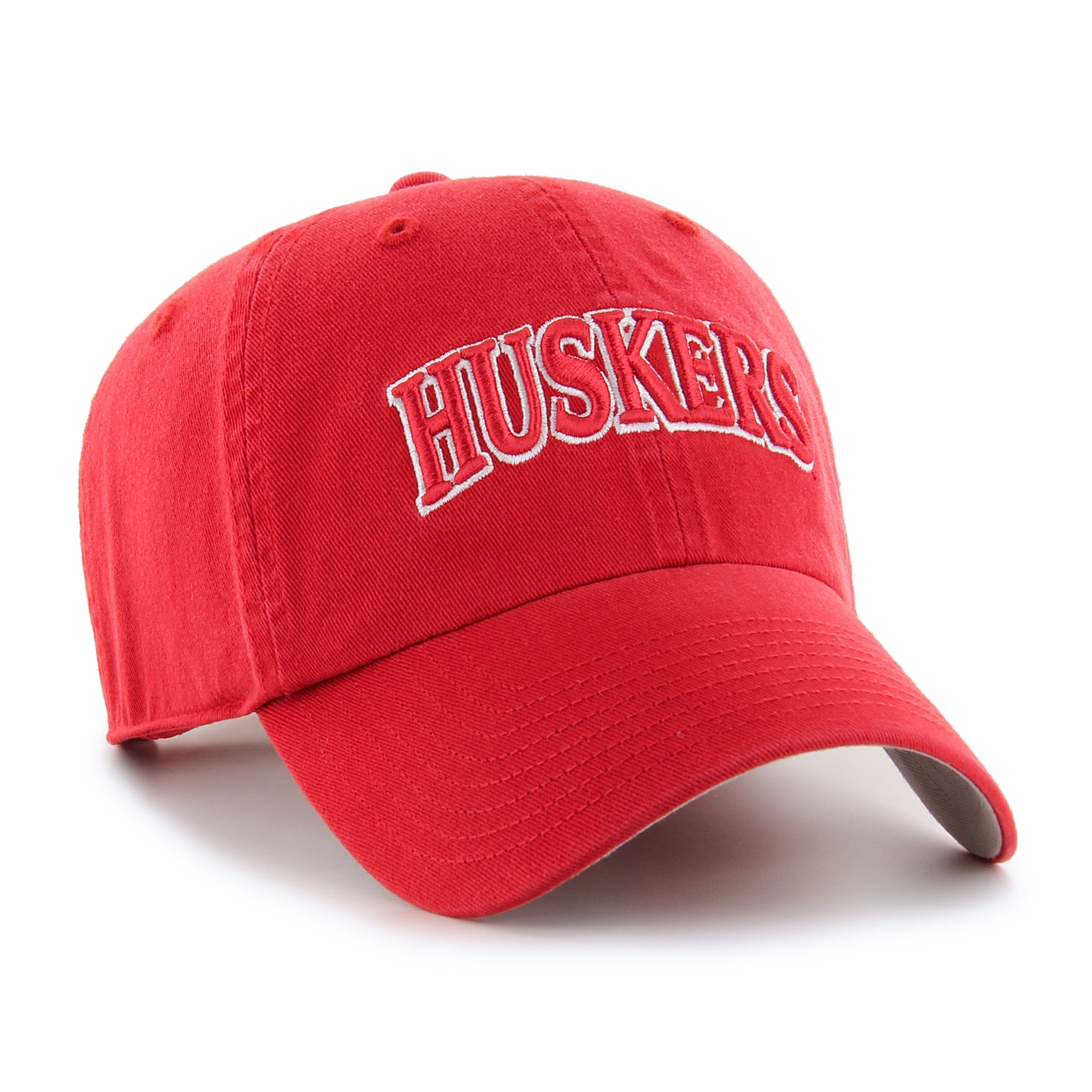 Red Huskers '47 Clean Up Hat, Curved Bill, Strapback - Nebraska Cornhuskers