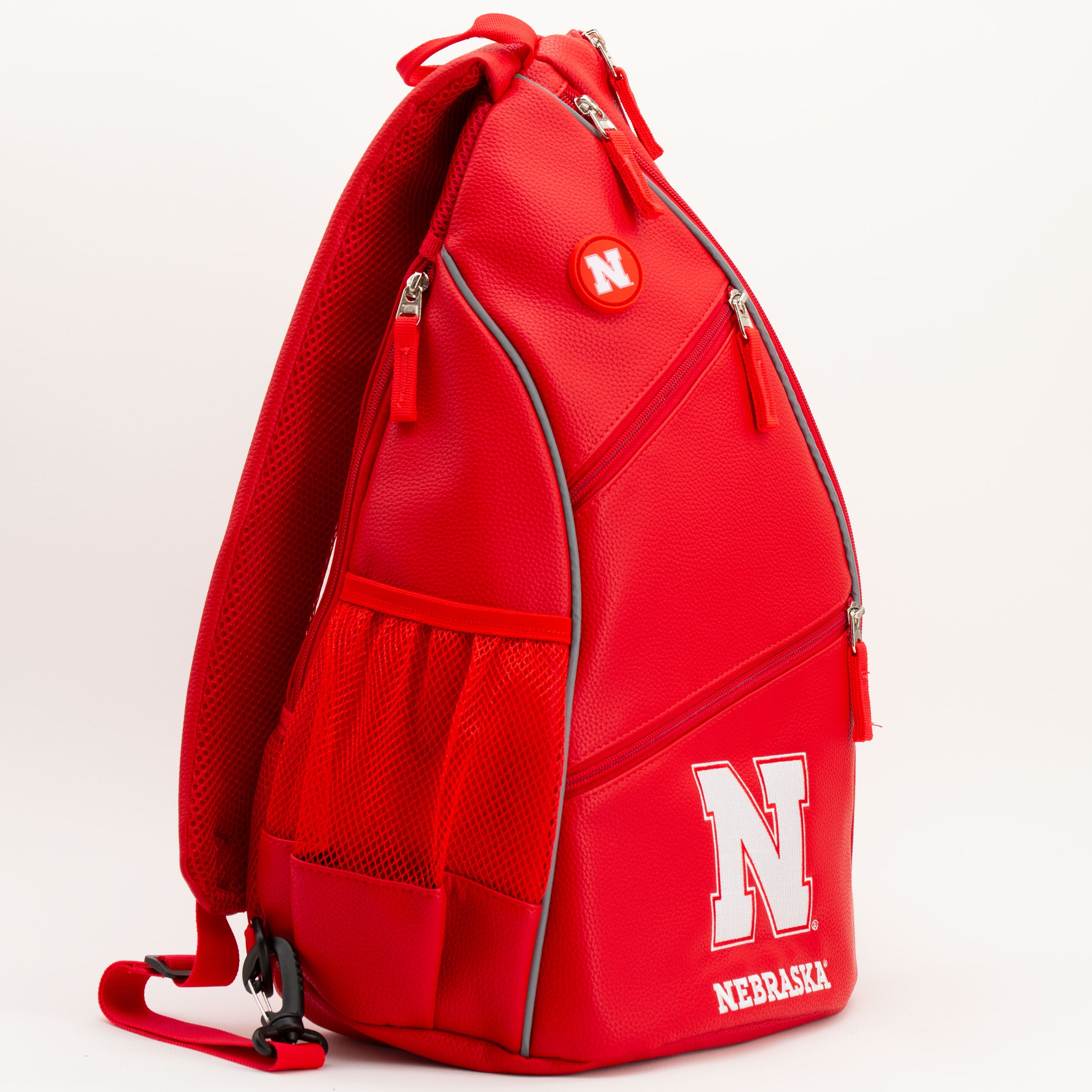 Red Leather Back Pack Iron N - Nebraska Cornhuskers