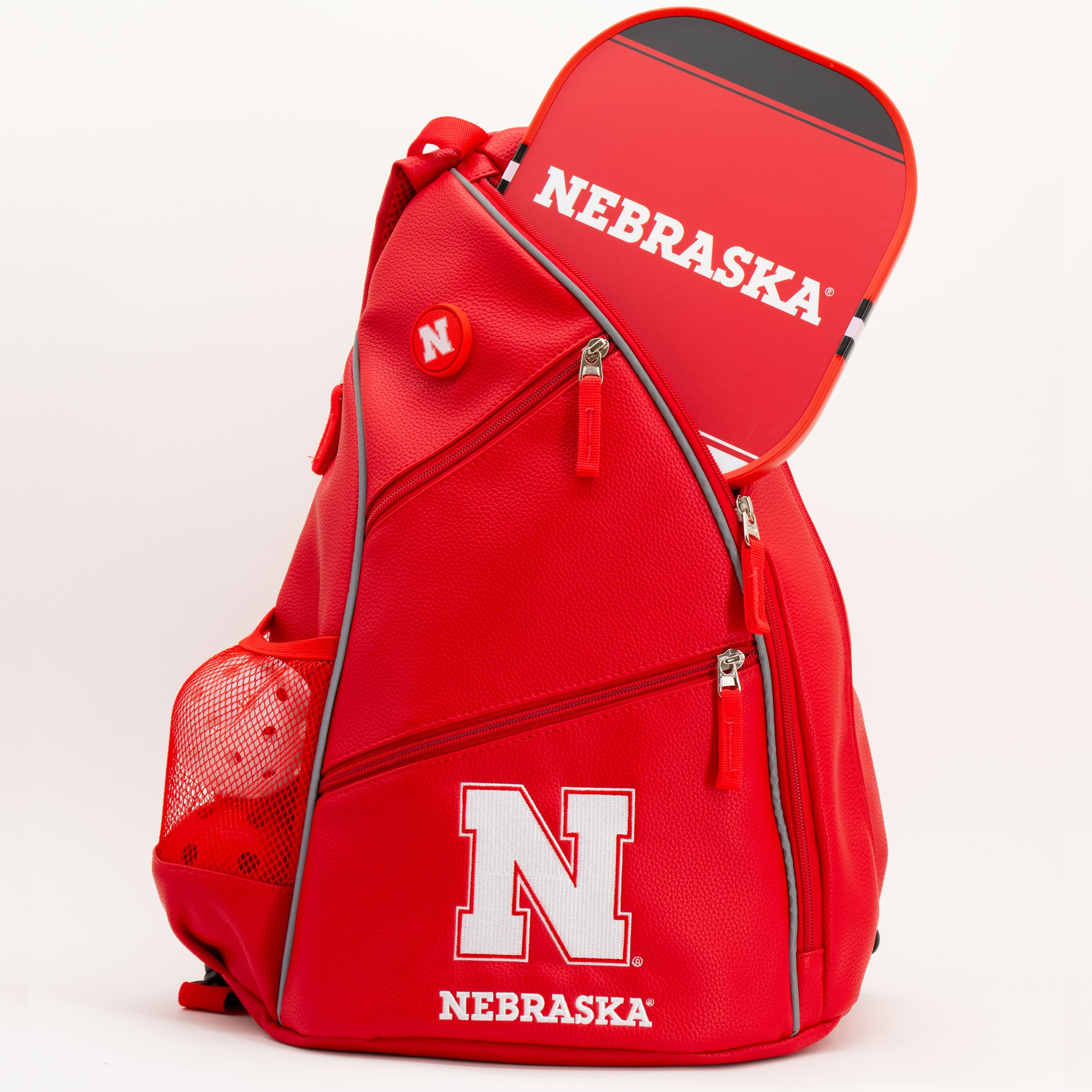 Red Leather Back Pack Iron N - Nebraska Cornhuskers
