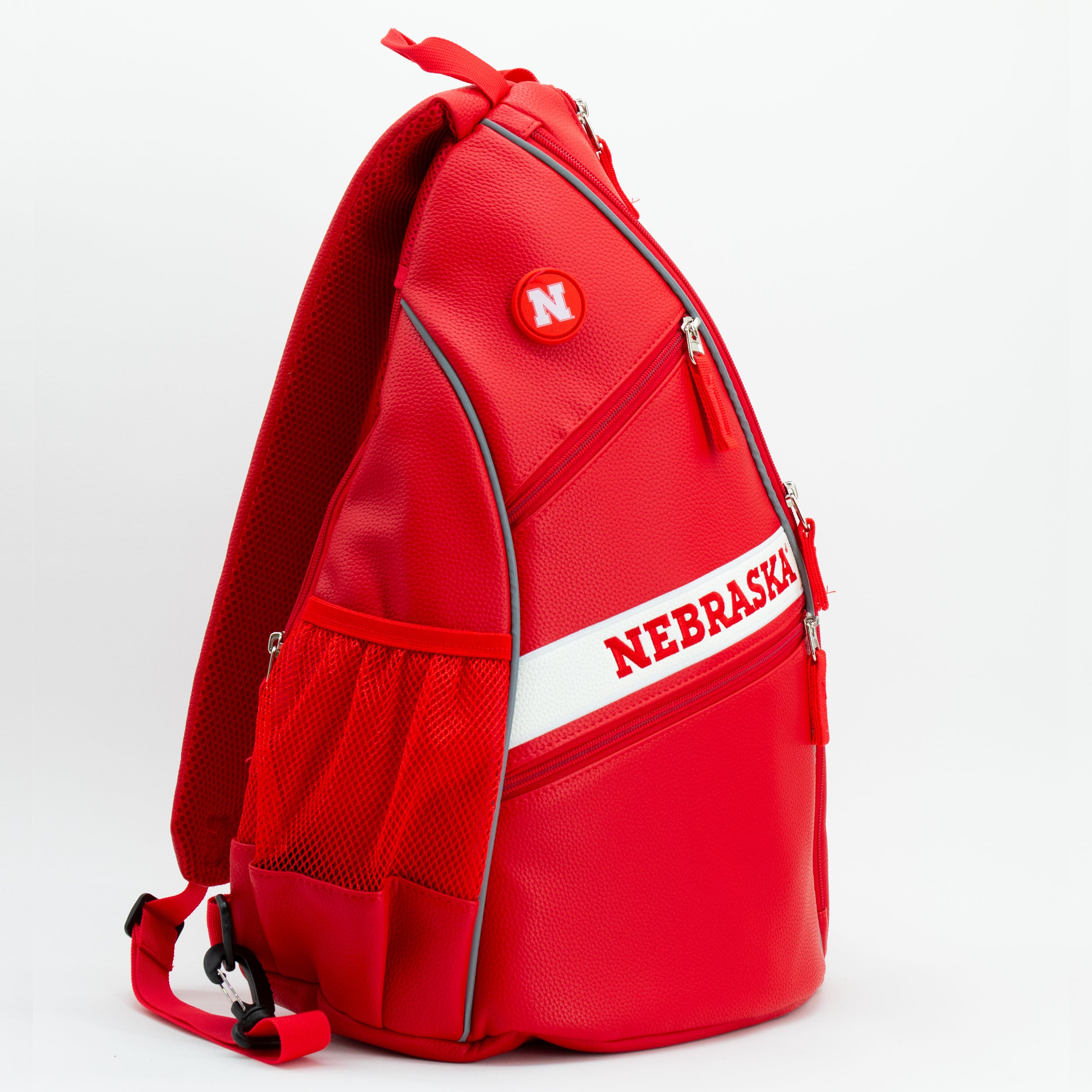 Red Leather Back Pack Nebraska Stripe - Nebraska Cornhuskers