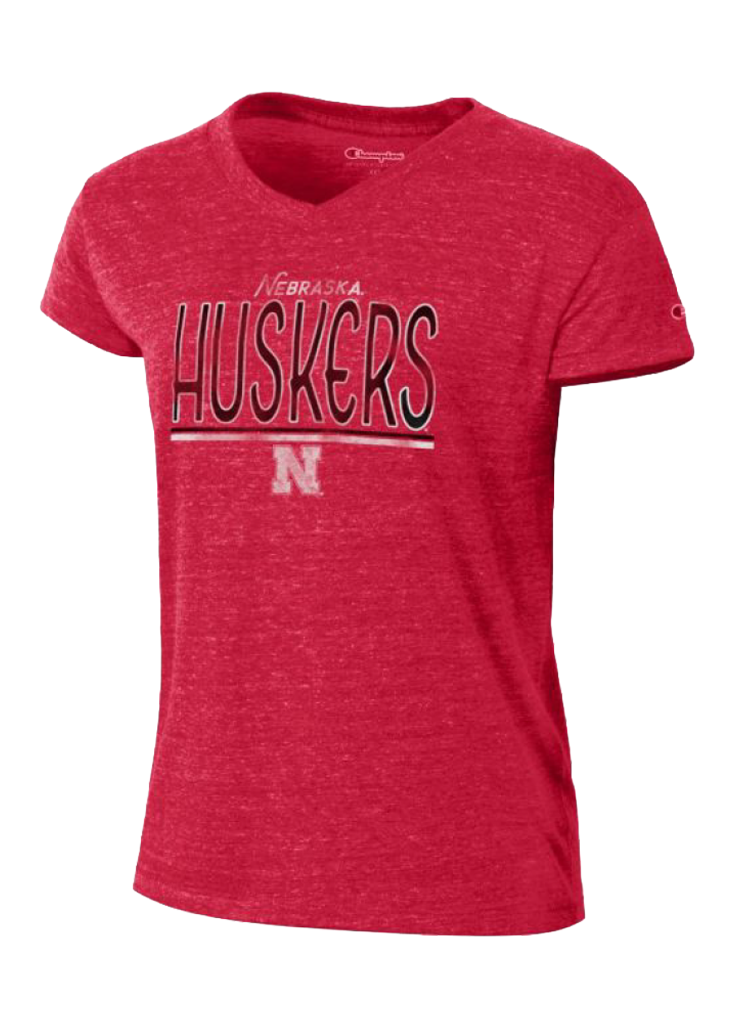 Red Nebraska Huskers Ultra-Soft Fitted V-Neck Tee - Nebraska Cornhuskers