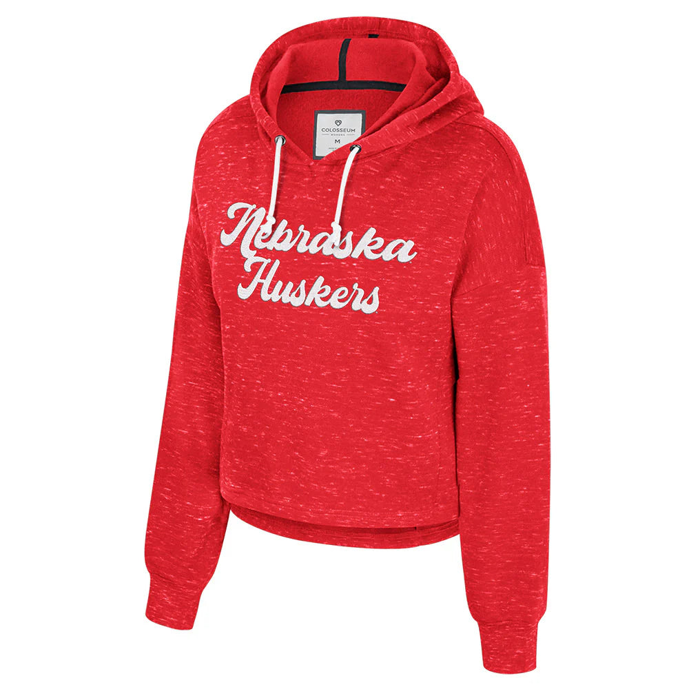 Red Ultra-Soft Fleece Mid-Crop Hoodie Nebraska Huskers