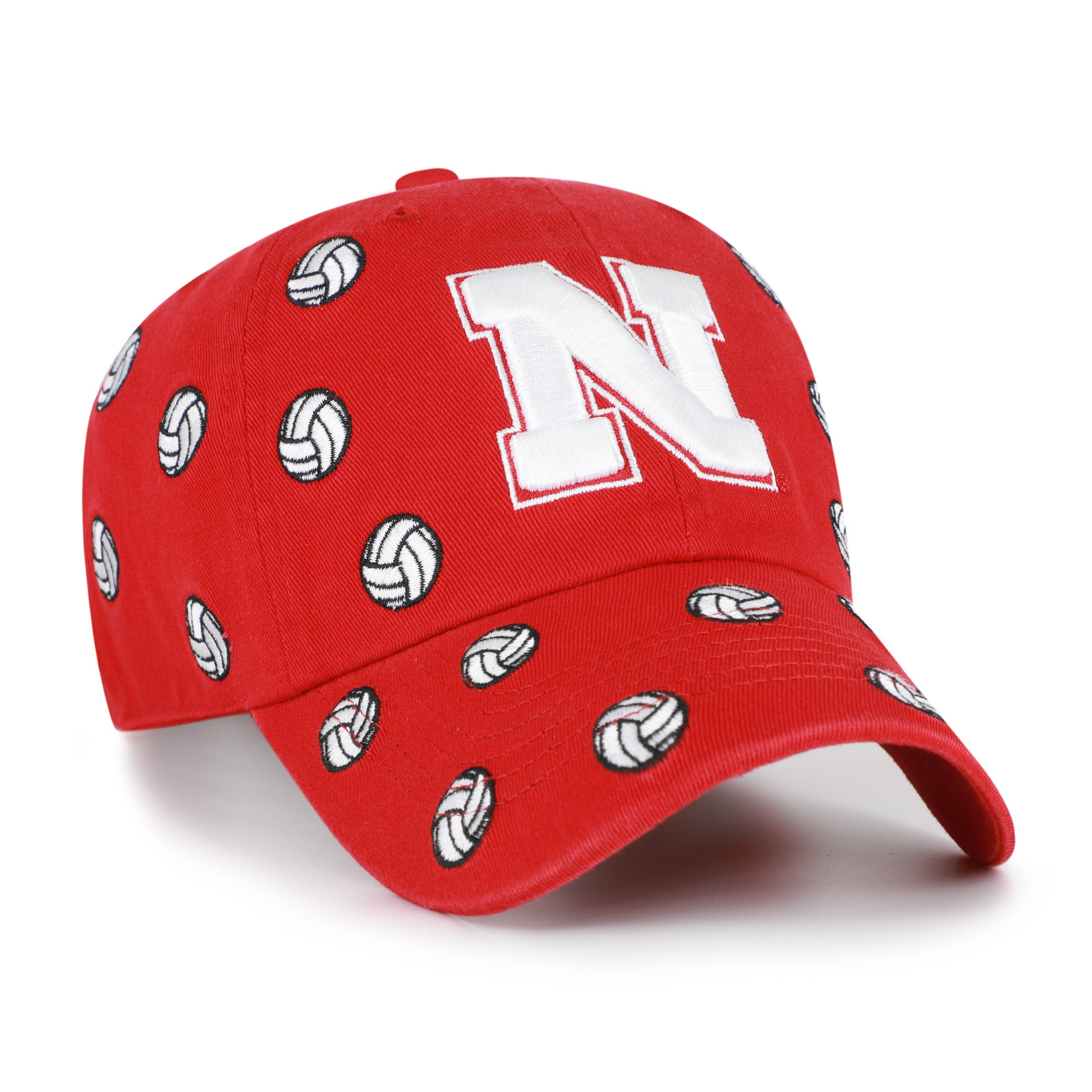 Women's Red Volleyball Confetti '47 Clean Up Hat, Curved Bill, Strapback - Nebraska Cornhuskers