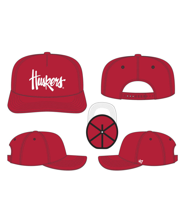Red '47 Hitch Hat, Curved Bill, Snapback - Nebraska Cornhuskers