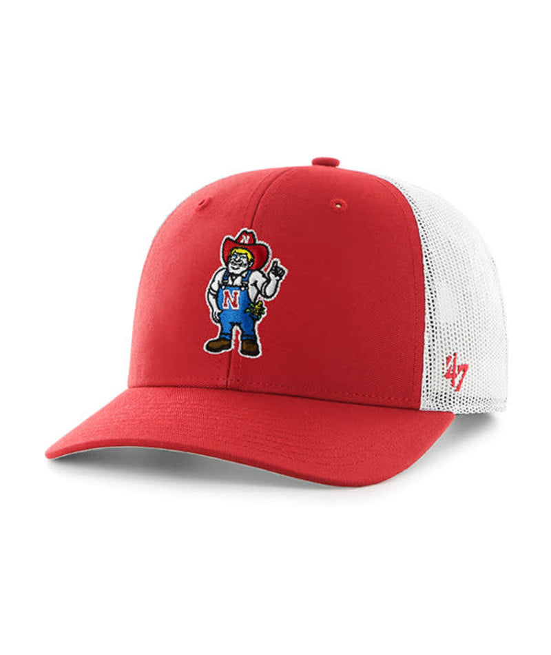 Youth Red '47 Trucker Hat, Curved Bill, Snapback - Nebraska Cornhuskers