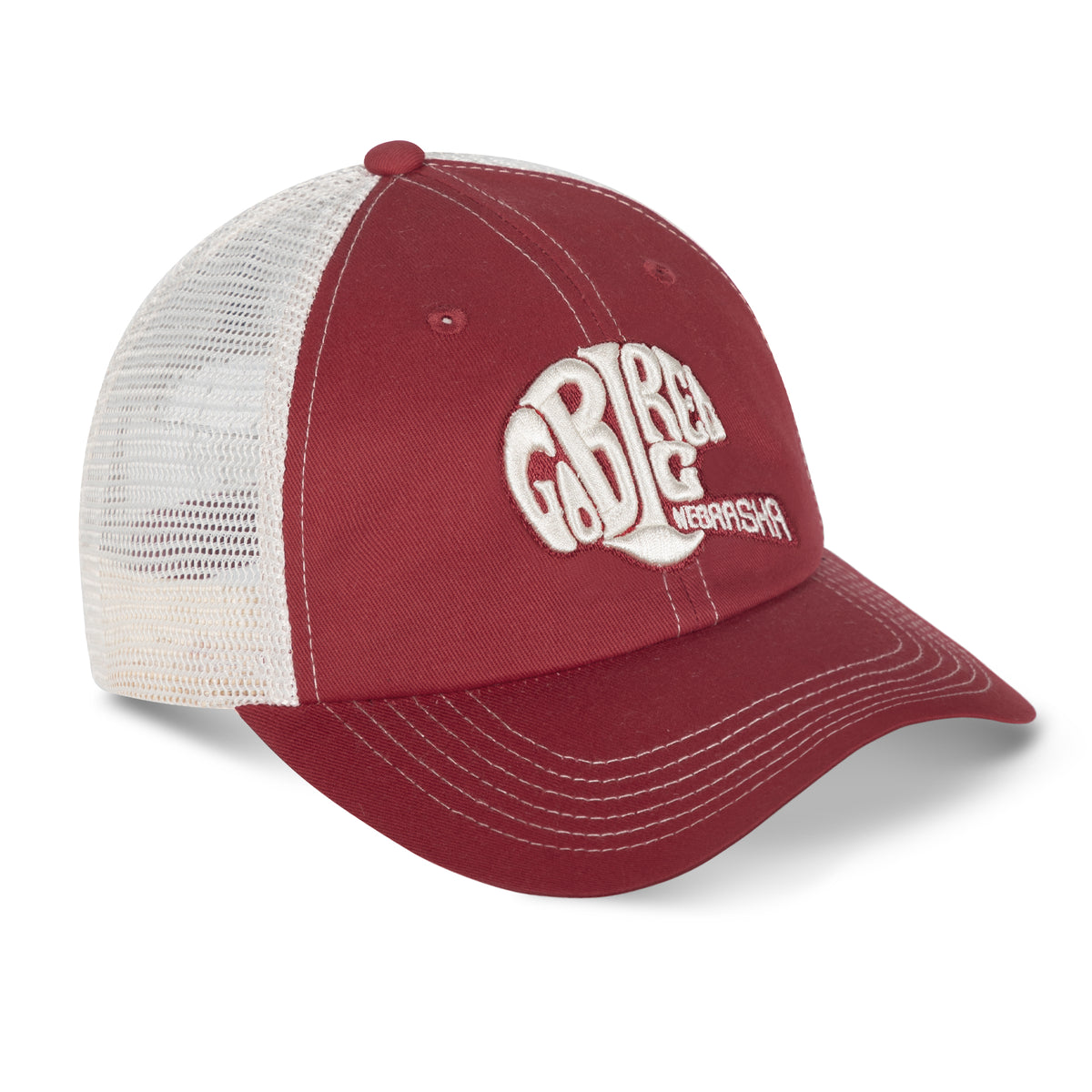Retro Big Big Red Logo Helmet Hat, Curved Bill, Snapback - Nebraska Cornhuskers