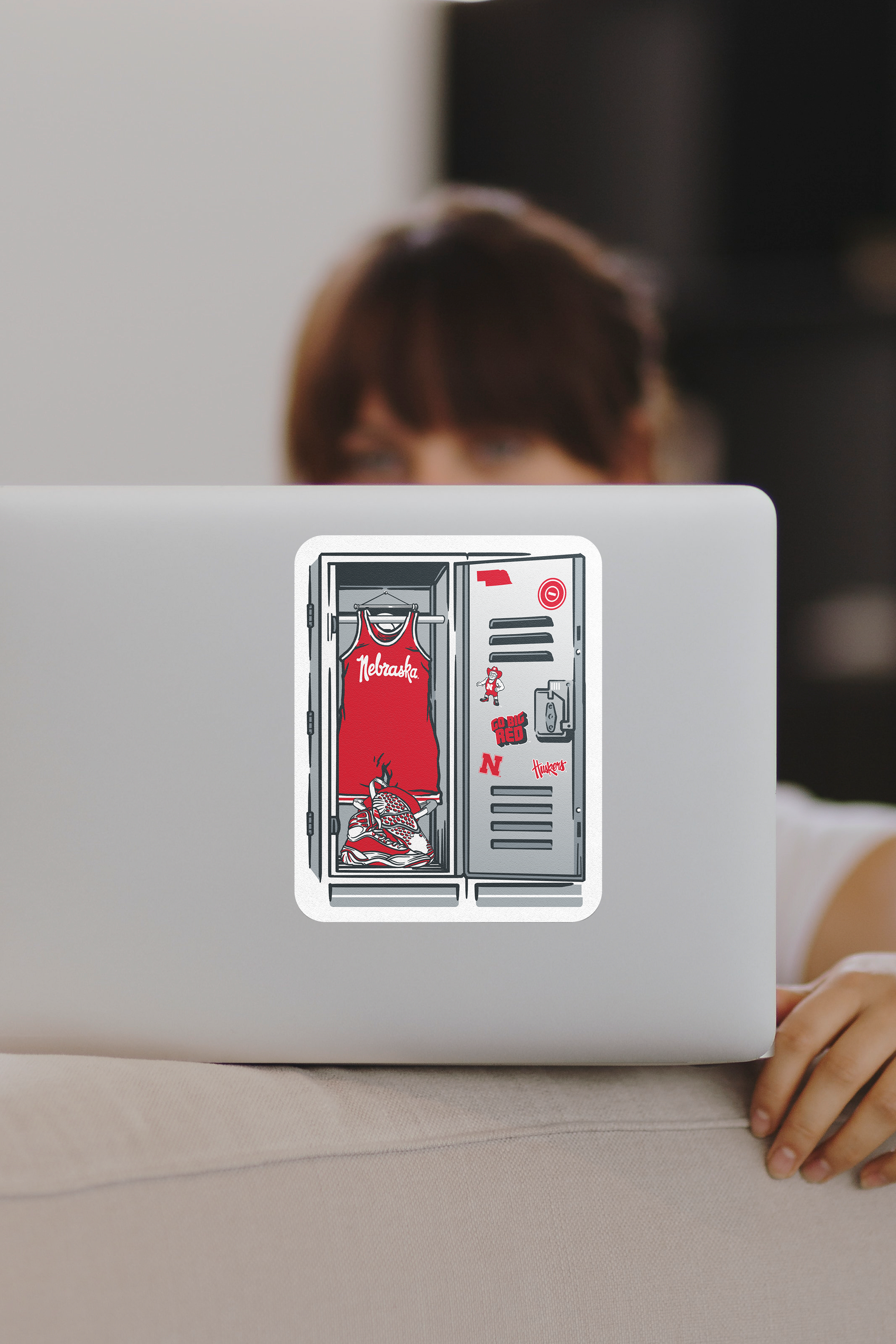 Rugged Wrestling Locker Sticker - Large - Nebraska Cornhuskers
