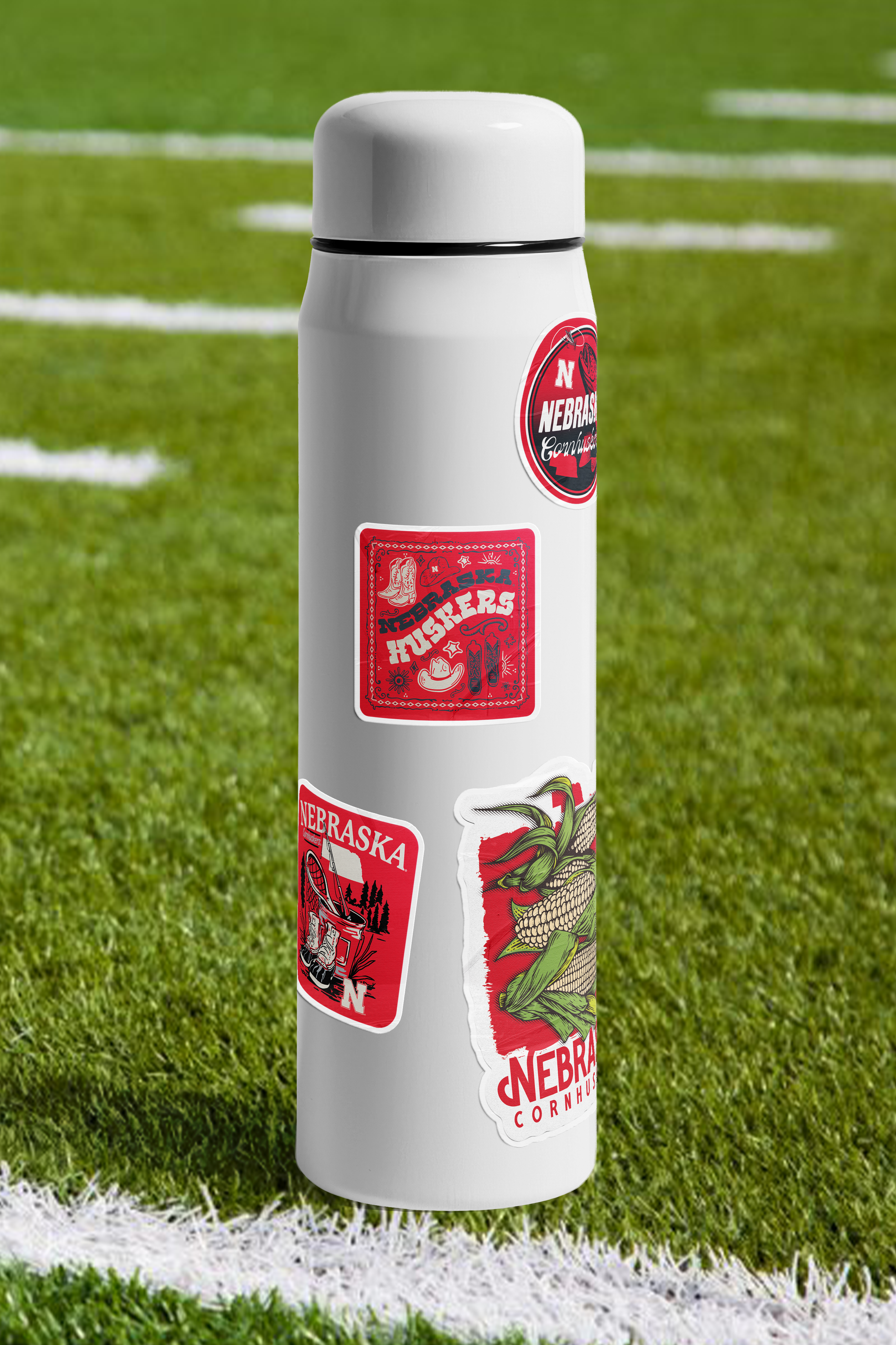Rugged Bandana Sticker - Medium - Nebraska Cornhuskers