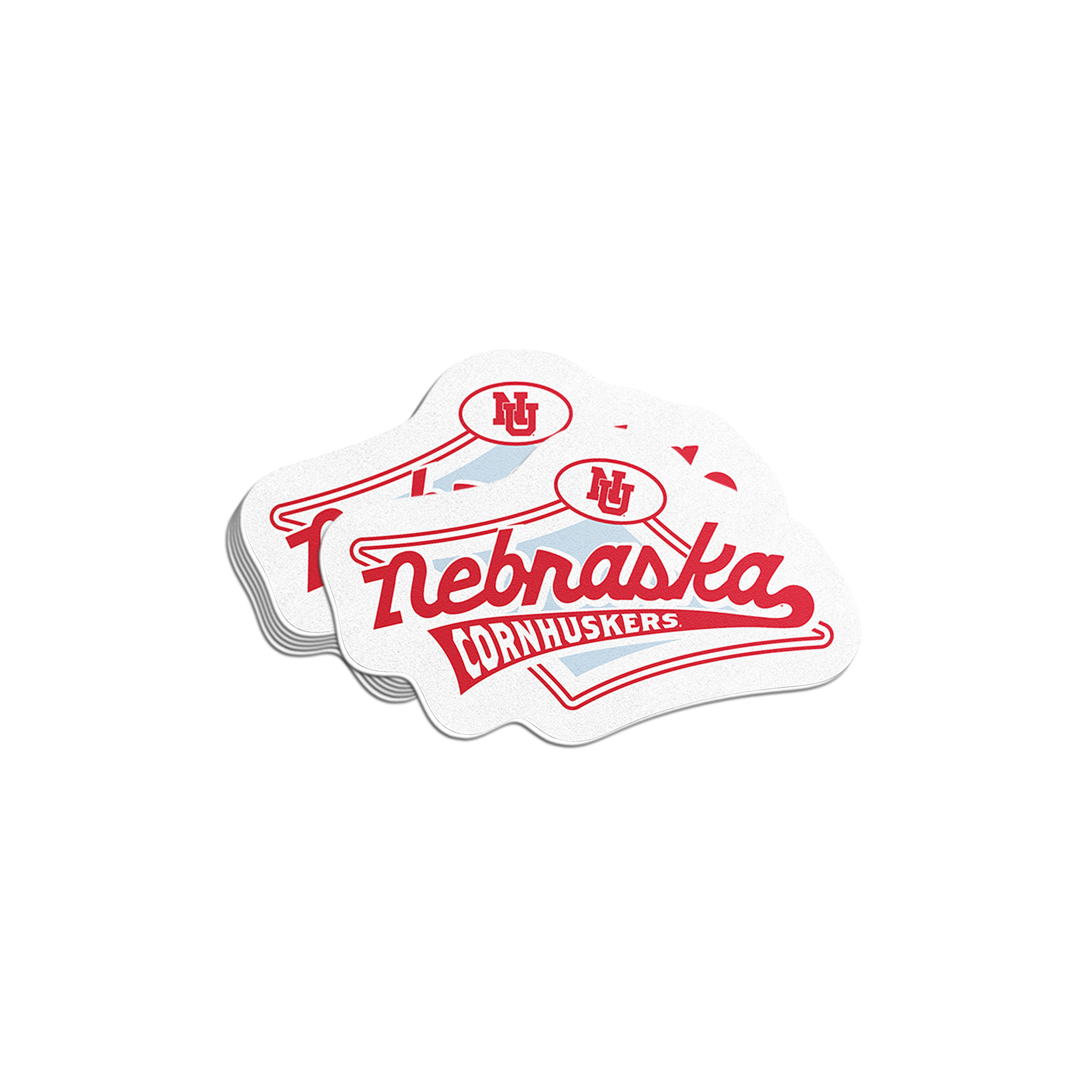 Rugged Baseball Swoosh Sticker - Medium - Nebraska Cornhuskers