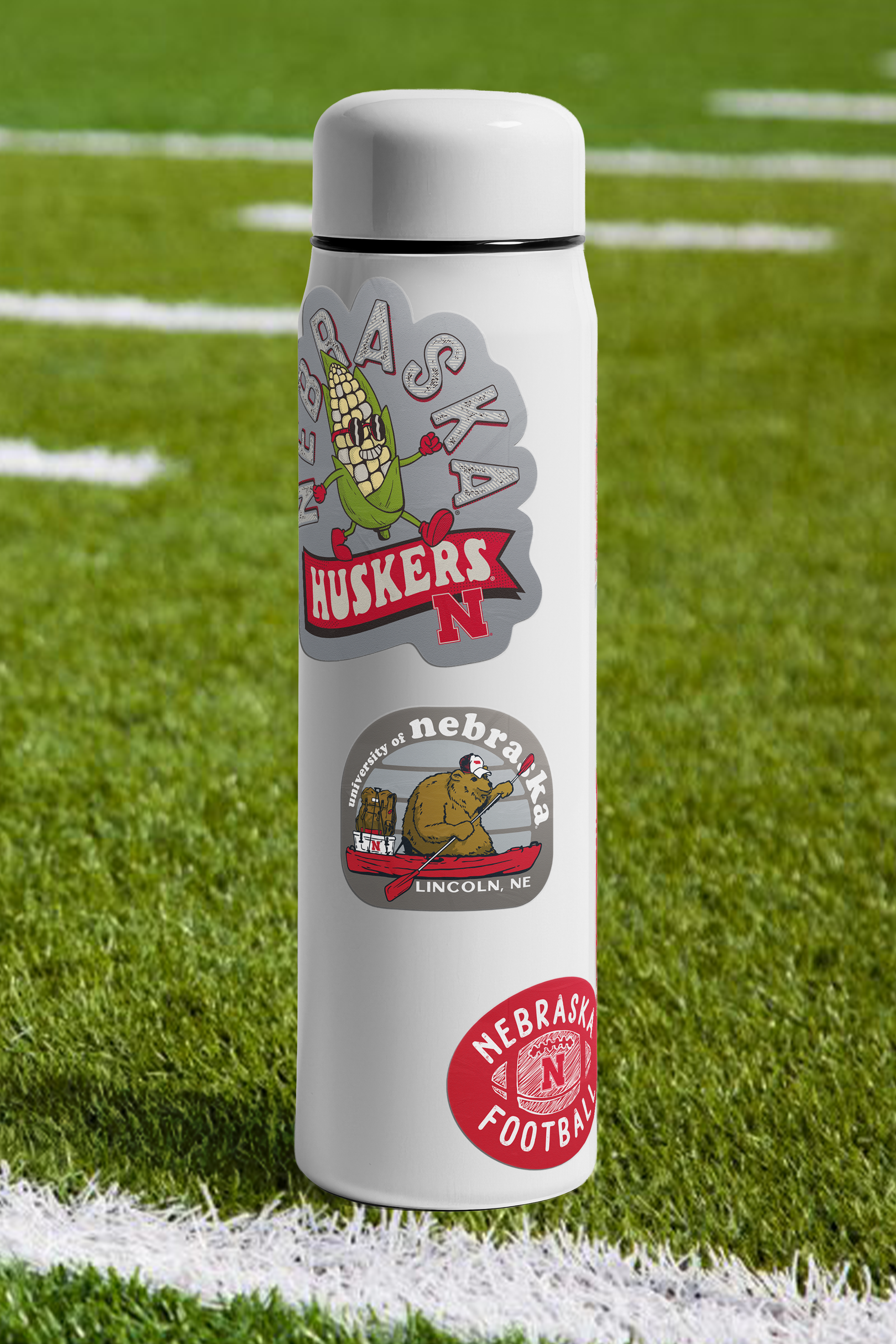 Rugged Bear Sticker - Medium - Nebraska Cornhuskers