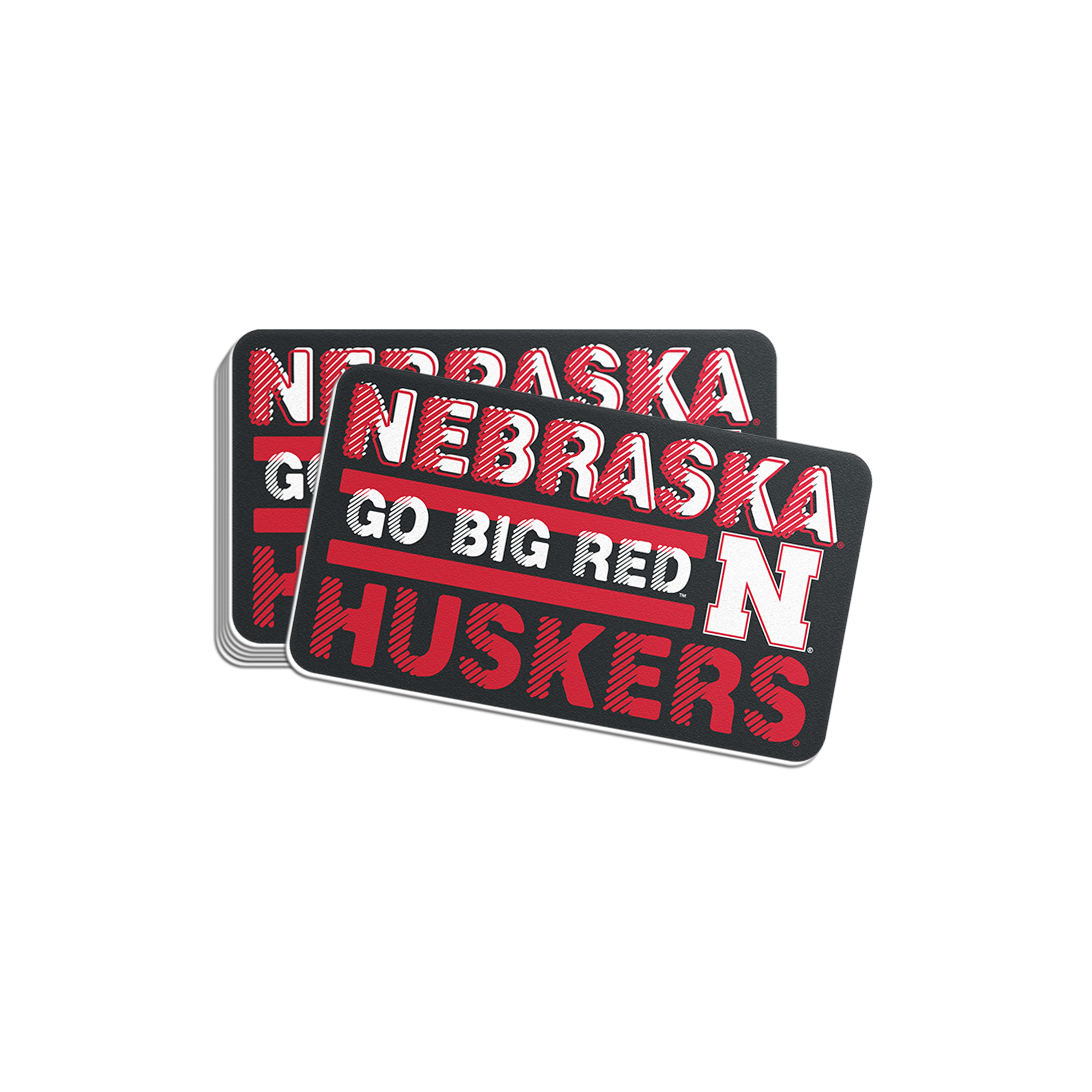 Rugged Black Go Big Red Scratch Sticker - Medium - Nebraska Cornhuskers
