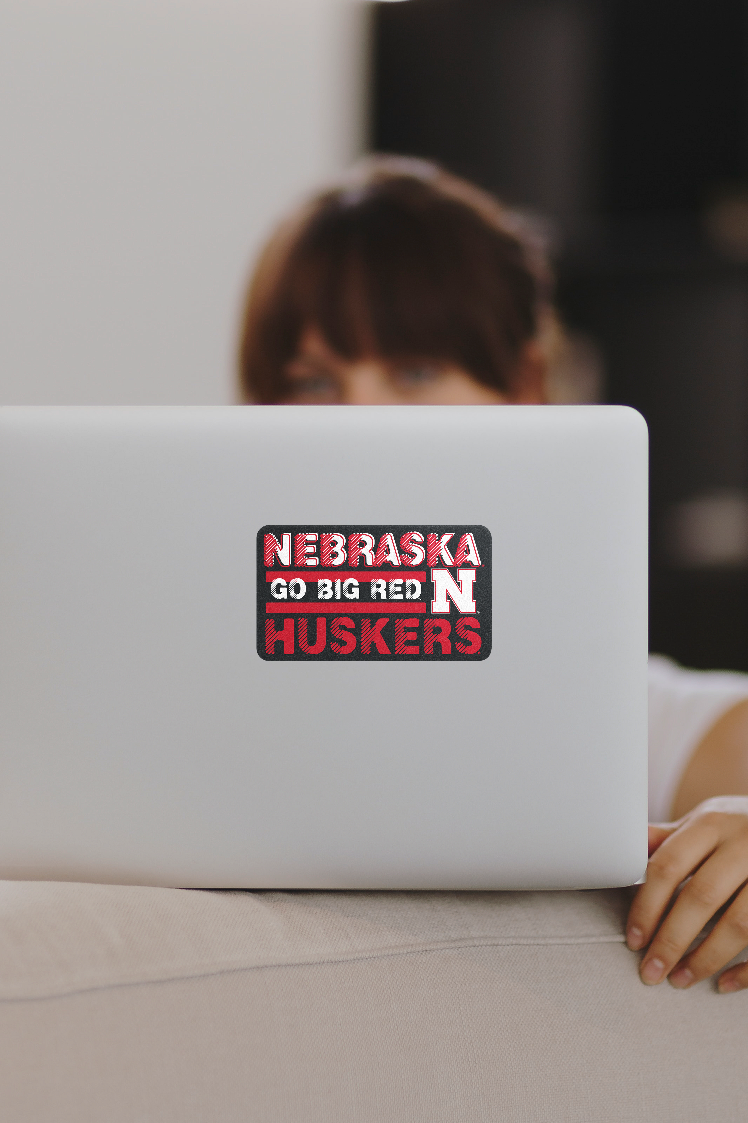 Rugged Black Go Big Red Scratch Sticker - Medium - Nebraska Cornhuskers