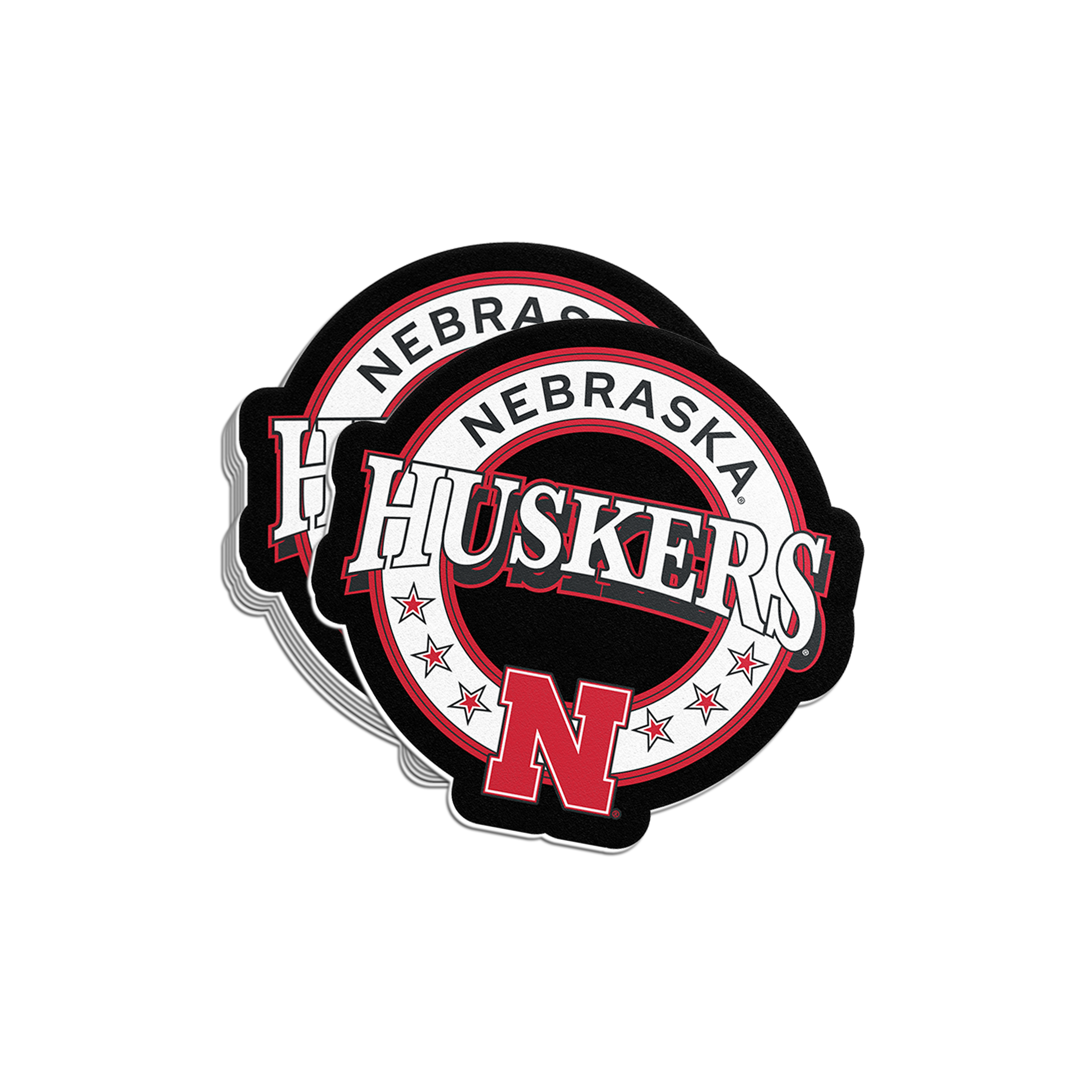 Rugged Black Stars Tactical Sticker - Medium - Nebraska Cornhuskers