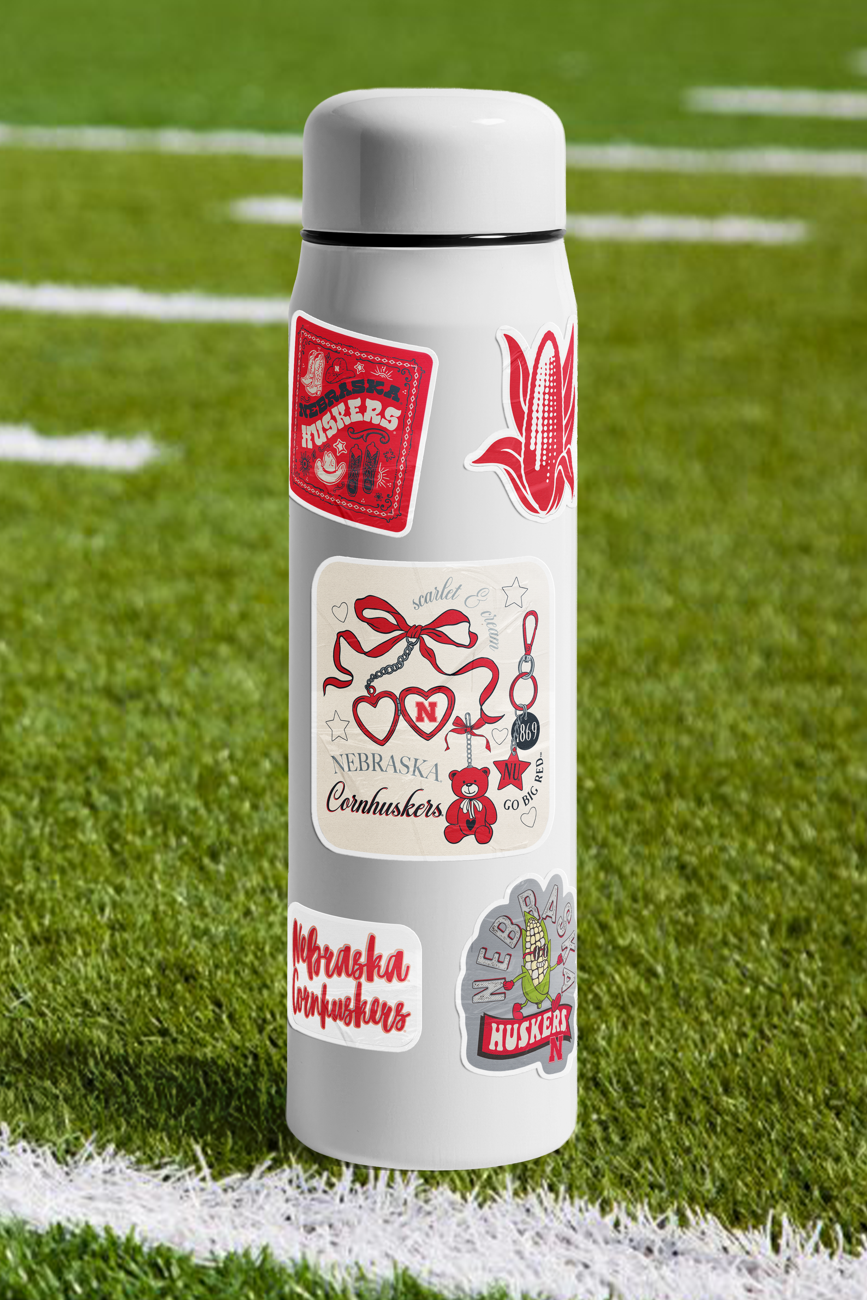 Rugged Charmed Sticker - Large - Nebraska Cornhuskers