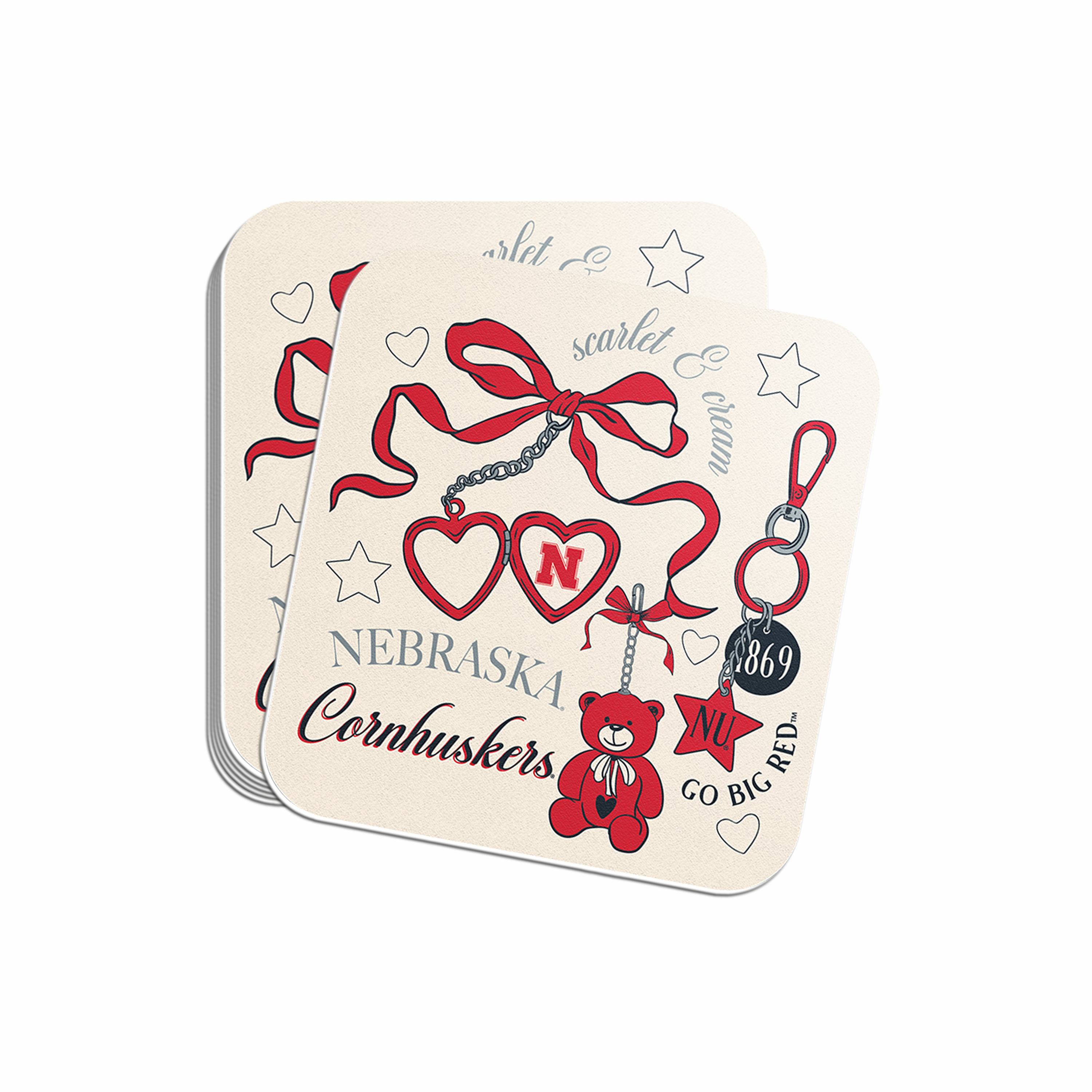 Rugged Charmed Sticker - Medium - Nebraska Cornhuskers