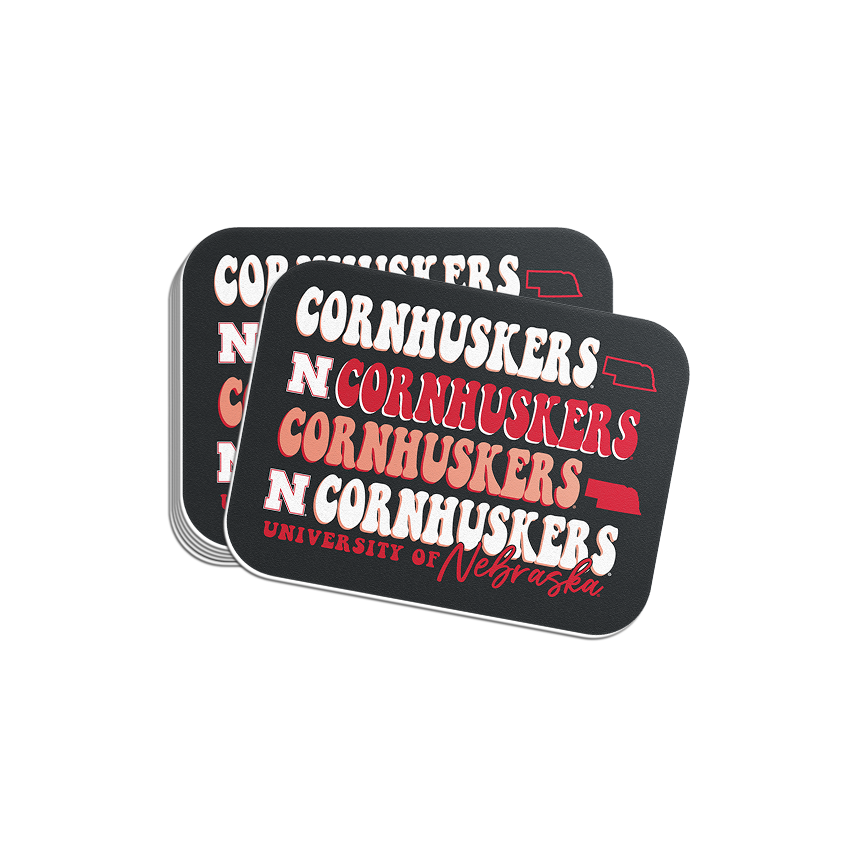 Rugged Cornhuskers Groovy Sticker - Medium - Nebraska Cornhuskers